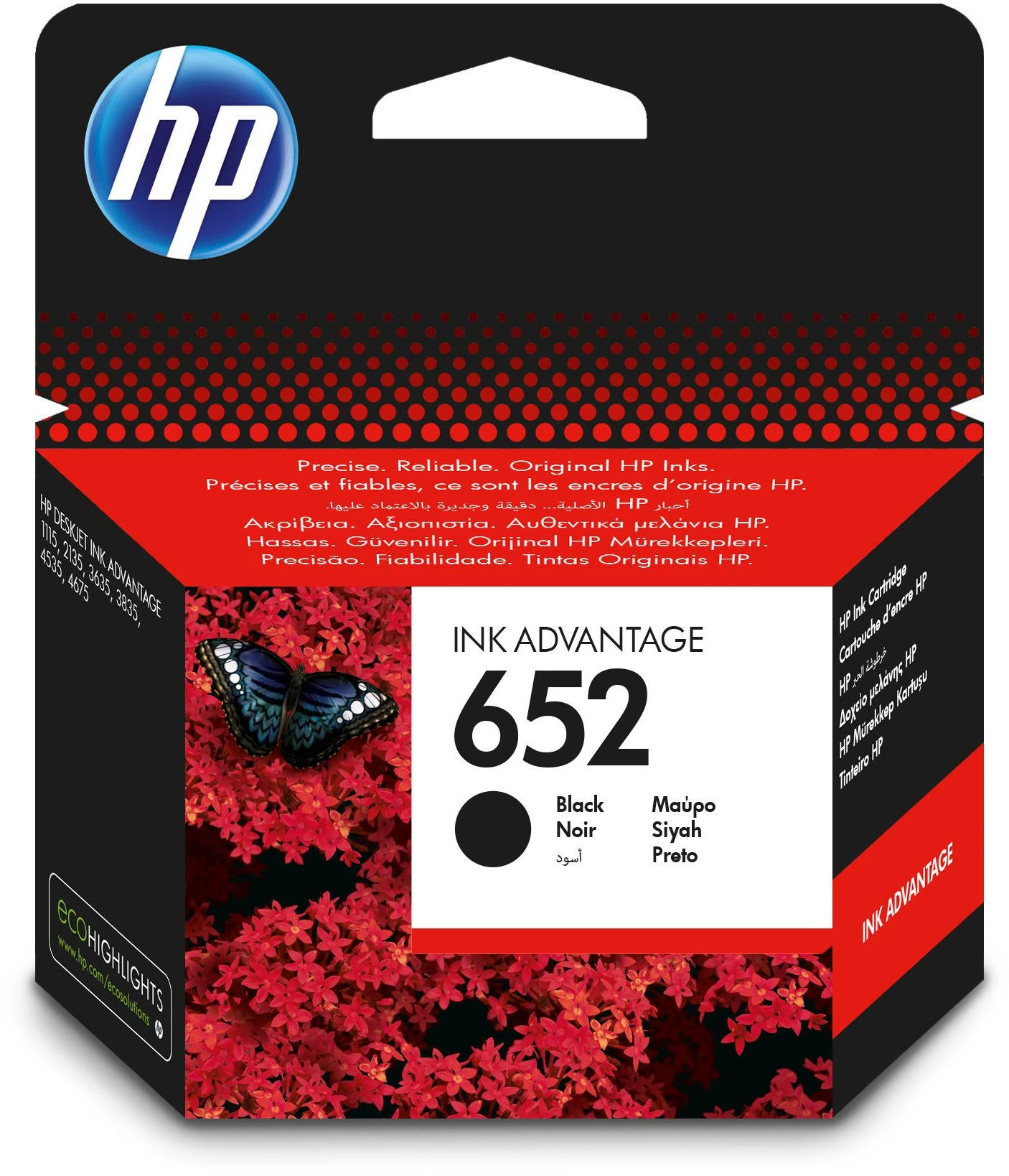 Hewlett Packard (HP) HP 652 Juodas originalus rašalo kasetė (360 puslapių)