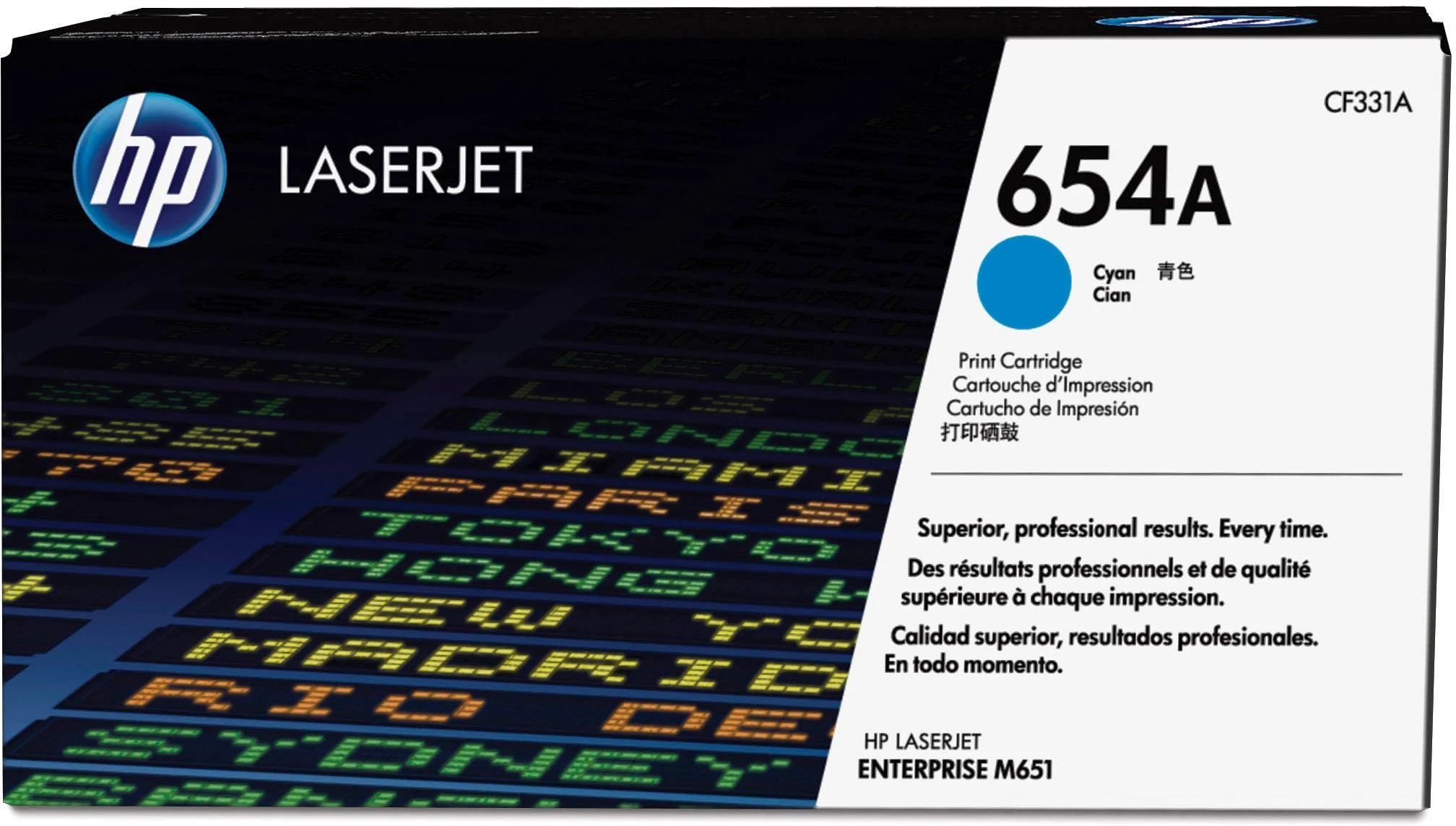 Hewlett Packard (HP) HP 654A žalsvai mėlyna originalioji LaserJet dažų kasetė, spalvota LaserJet M651 (15 000 puslapių)