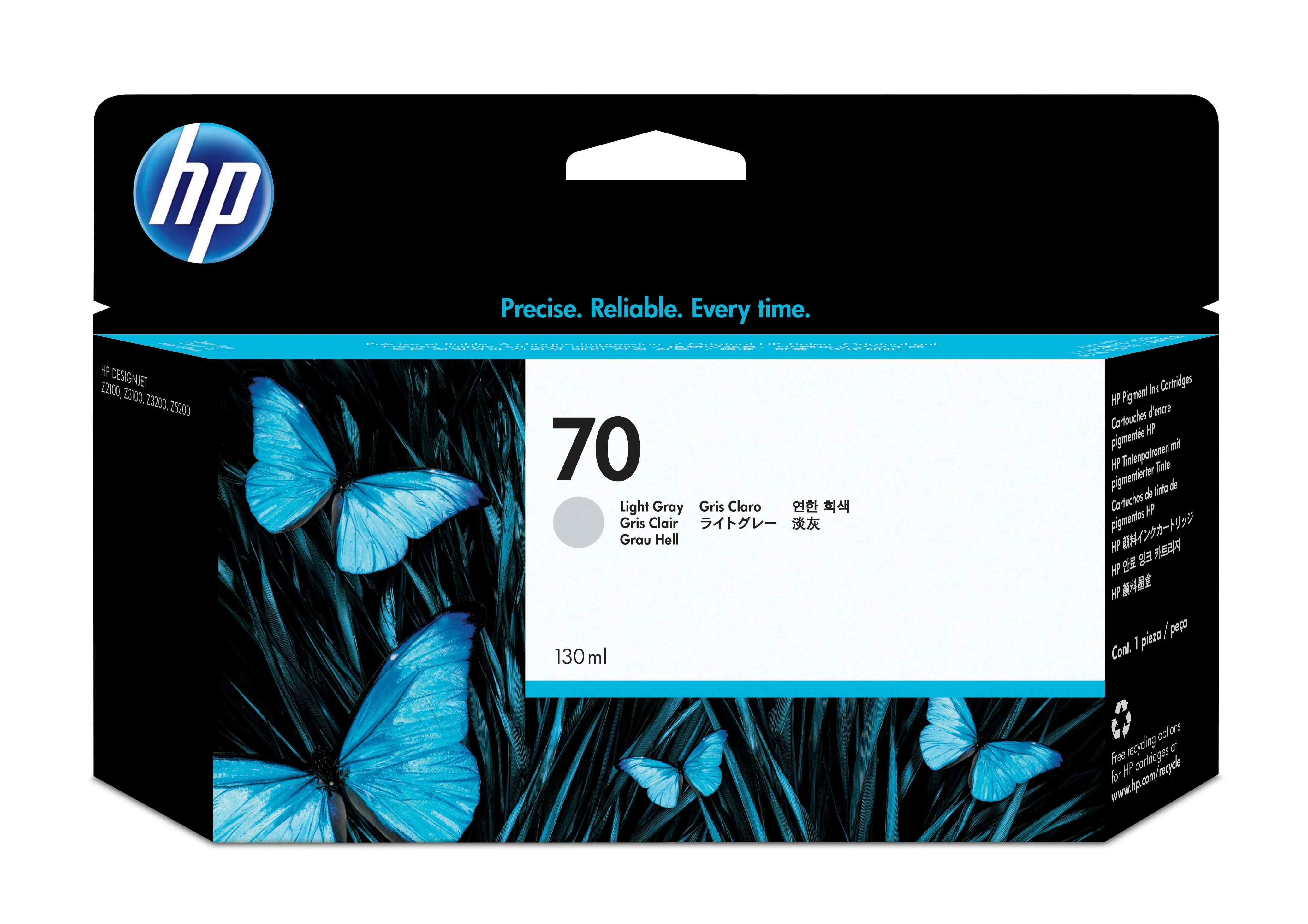 Hewlett Packard (HP) HP no.70 Ink Cart. Light Pilkas su Vivera rašalu (130ml)