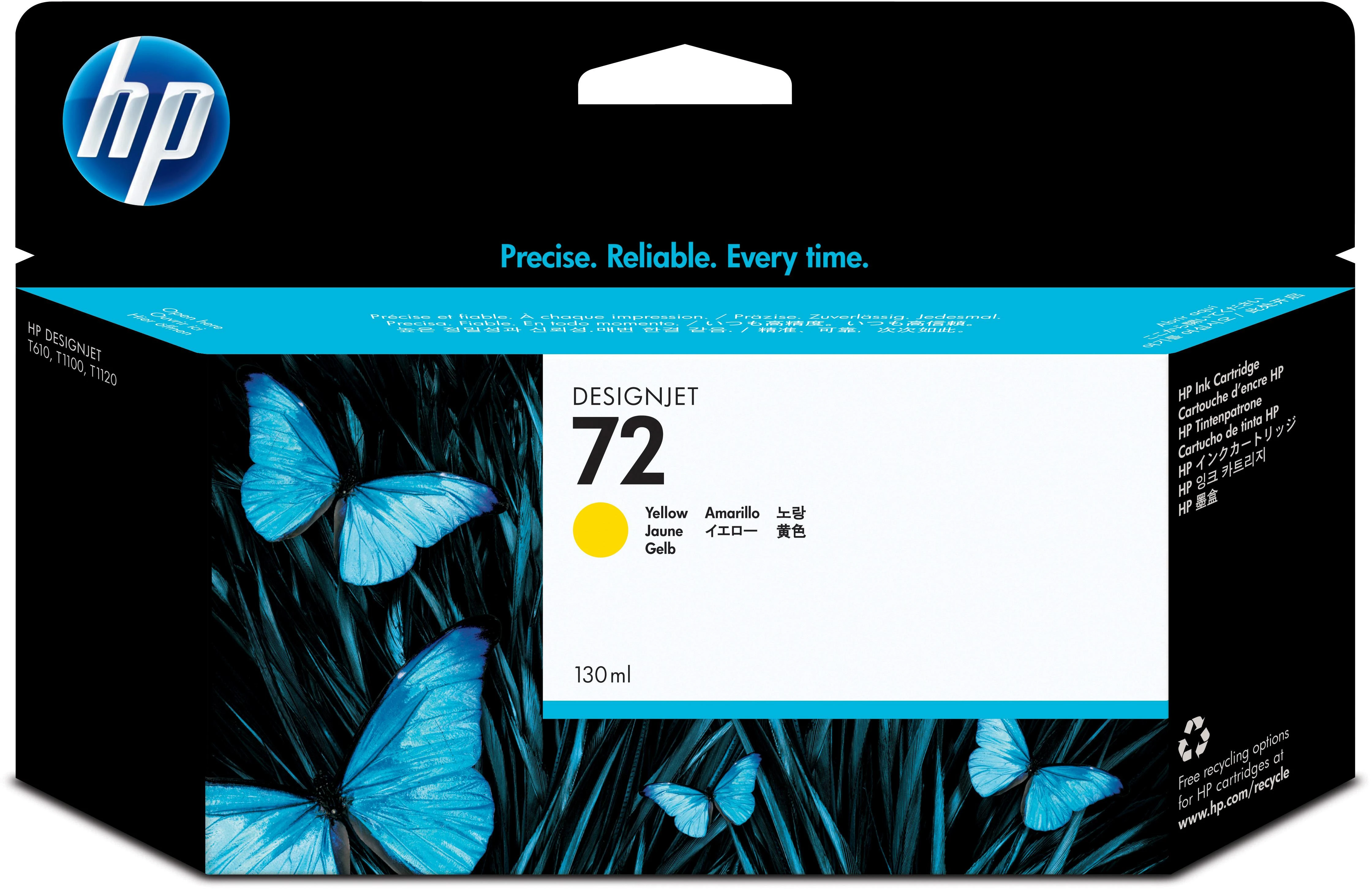 Hewlett Packard (HP) HP no.72 Ink Cart. Geltona su Vivera rašalu (130 ml)