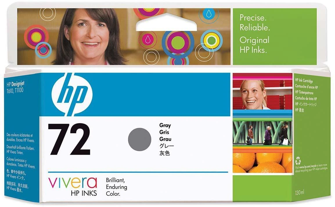 Hewlett Packard (HP) HP no.72 Ink Cart. Pilkas su Vivera rašalu (130 ml)