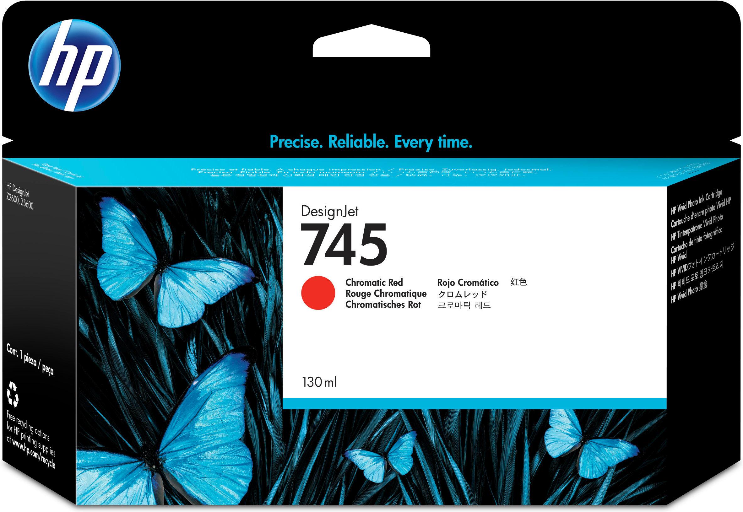 HP 745 130 ml DesignJet Chromatic Raudona rašalo kasetė