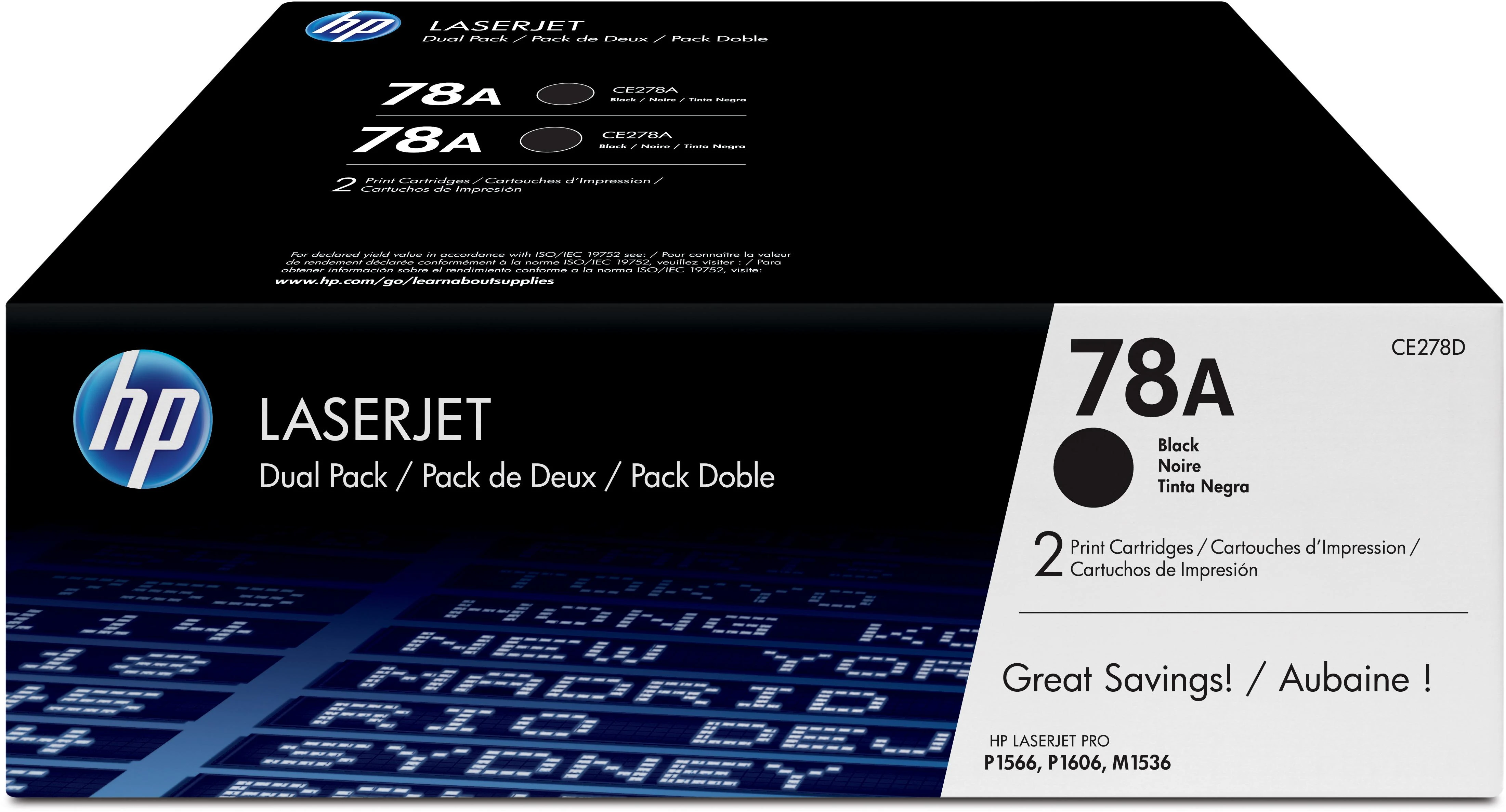 HP Toneris Juodas 78A for LaserJet P1566,P1606dn,M1536, doublepack (2x2.100  pages) | Varle.lt