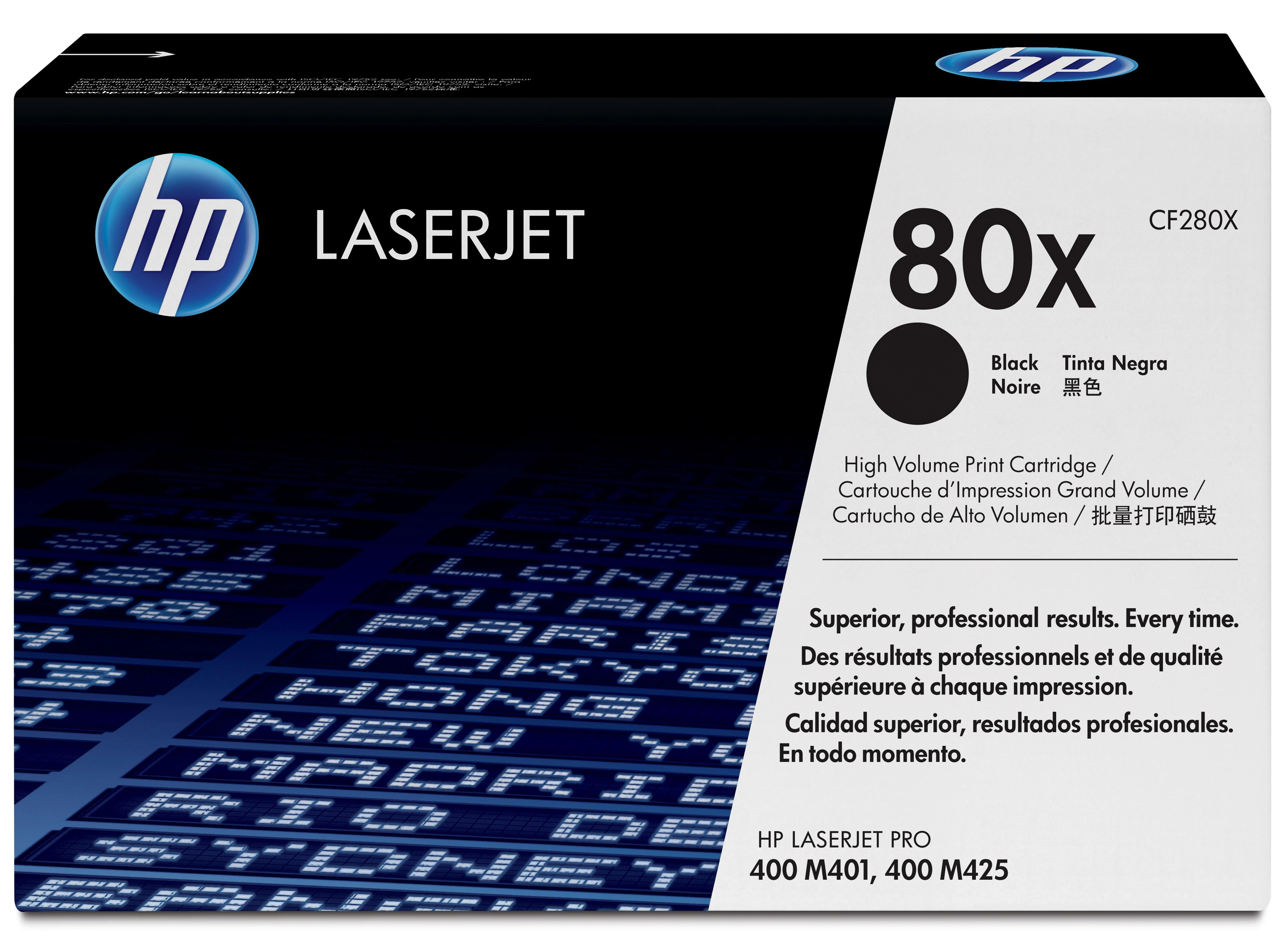 Hewlett Packard (HP) HP 80X High Yield Juodas Tonerio kasetė, 6900 puslapių, skirta LaserJet Pro 400 M425 serijai