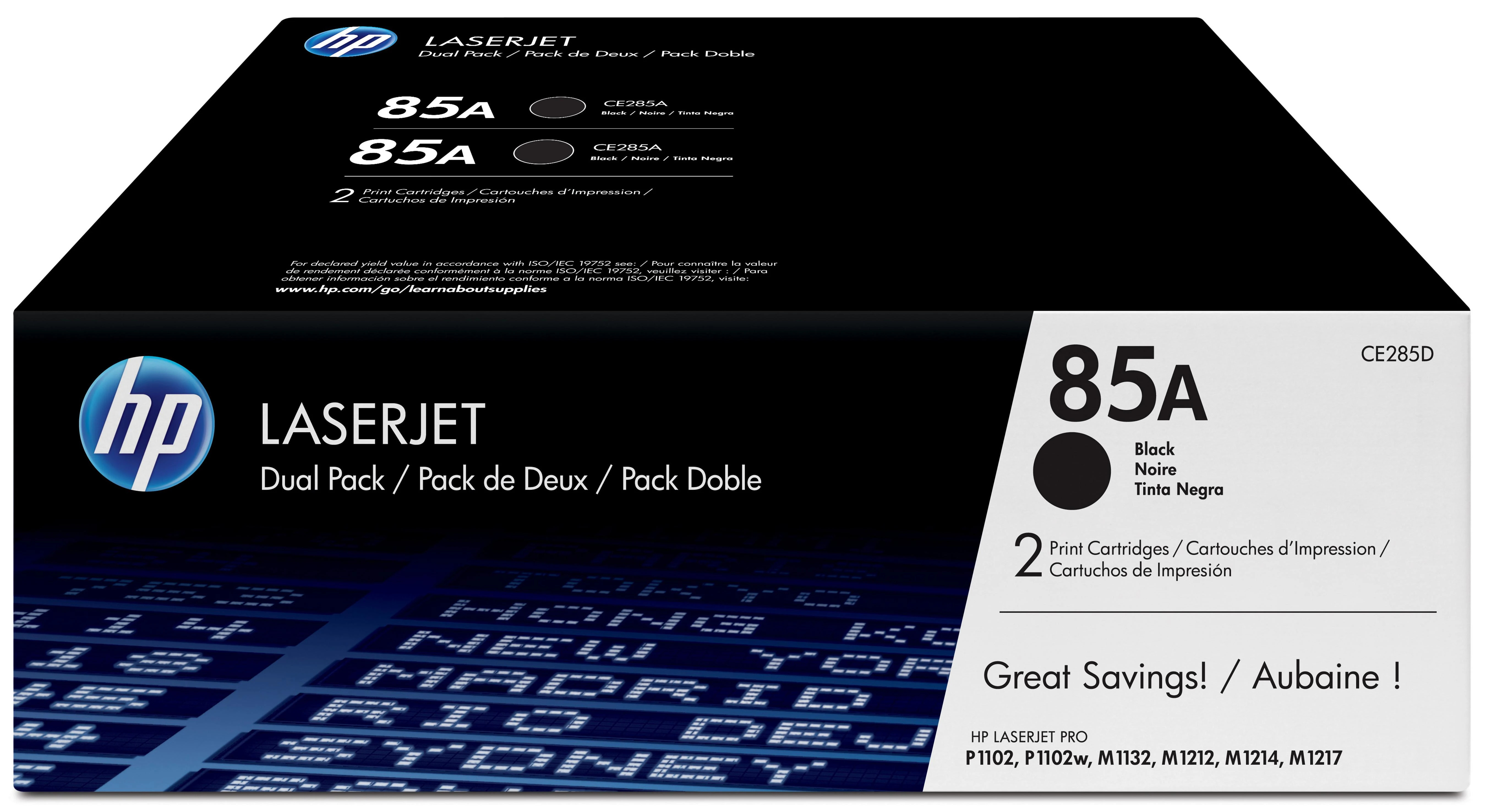 Hewlett Packard (HP) HP Toneris Juodas 85A for LaserJet P1102,P1102w,doublepack (2x1.600 pages)