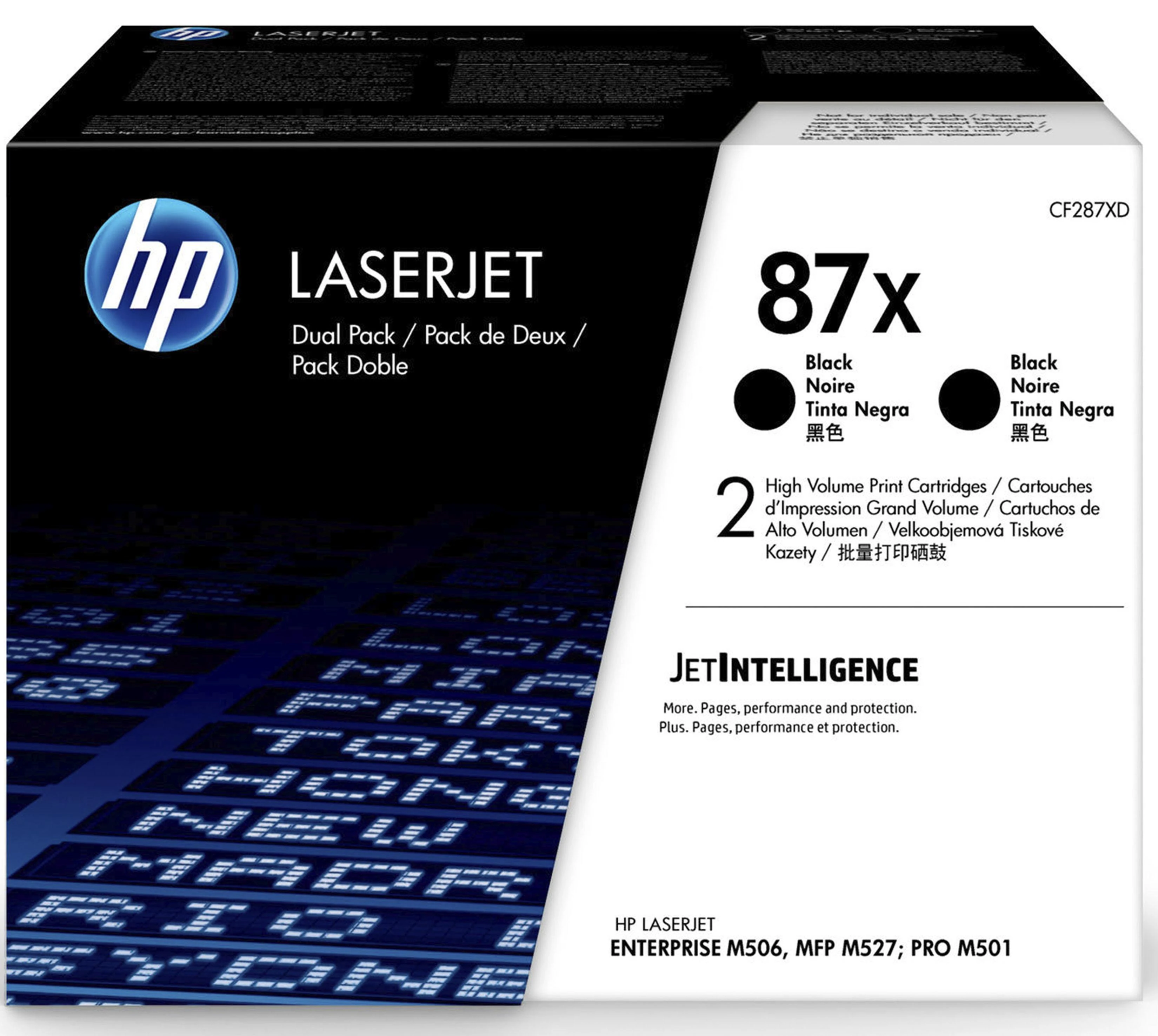 Hewlett Packard (HP) HP CF287X tonerio kasetė, didelės talpos, juoda, 2 vnt.