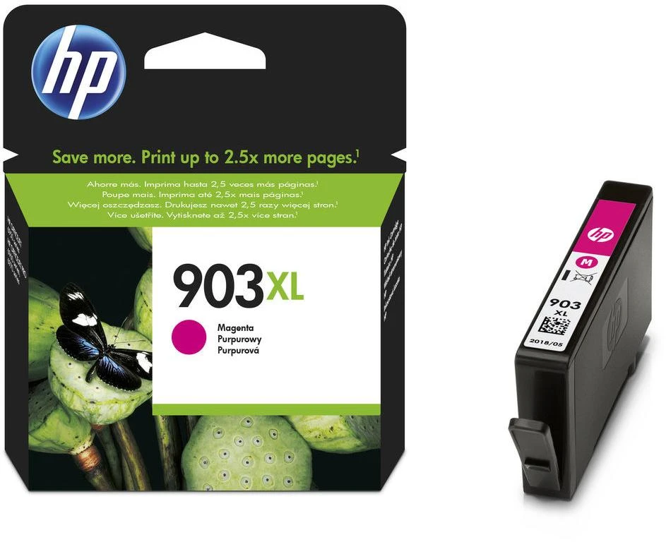 Hewlett Packard (HP) HP originalus rašalas / kasetė T6M07AE, HP 903XL, rausvai raudona, lizdinė pakuotė, 825s, 9,5 ml, didelės talpos, EOL