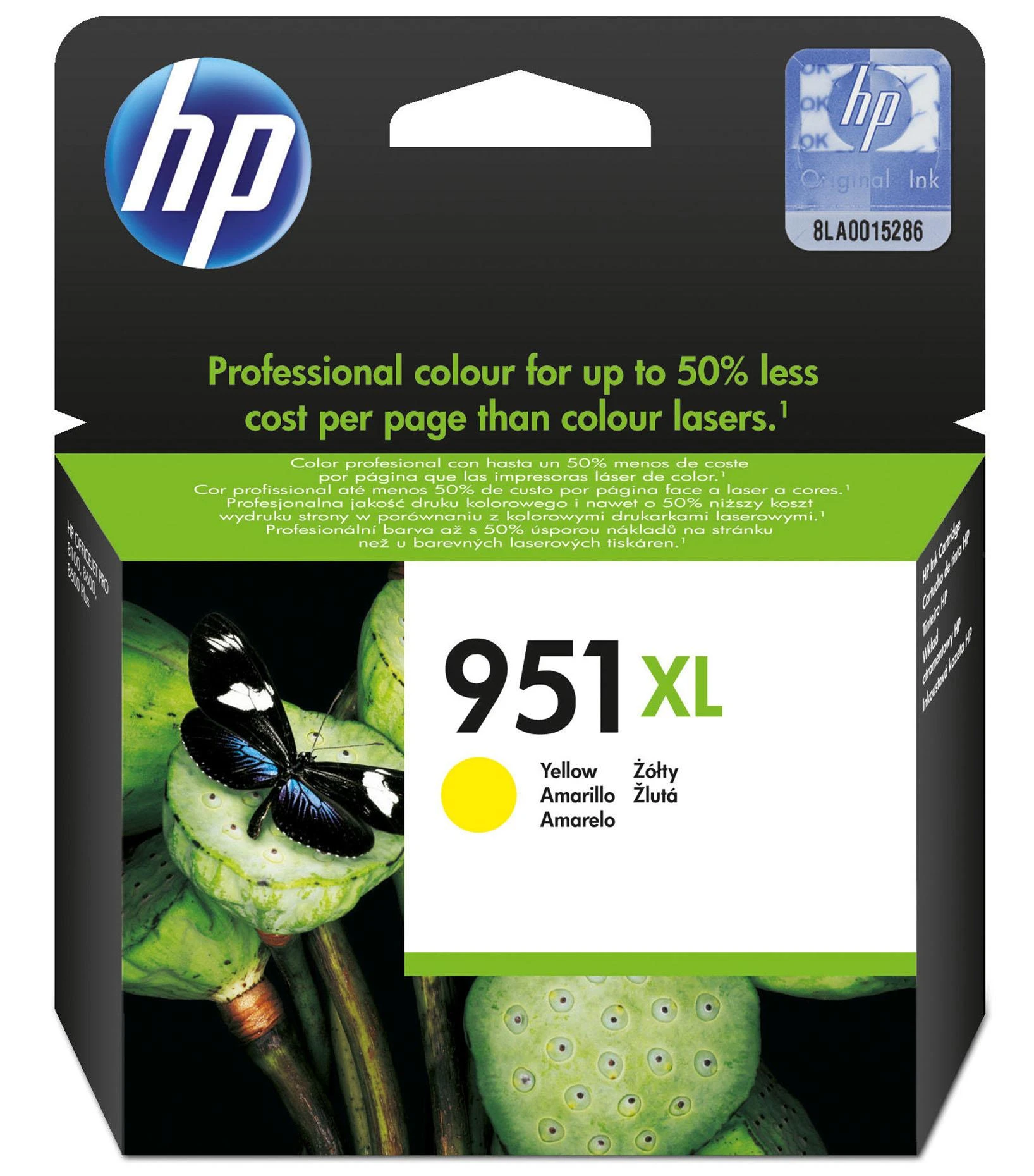 Hewlett Packard (HP) HP 951XL didelio našumo Geltona rašalo kasetė, 1500 puslapių, skirta Officejet 8600 Pro