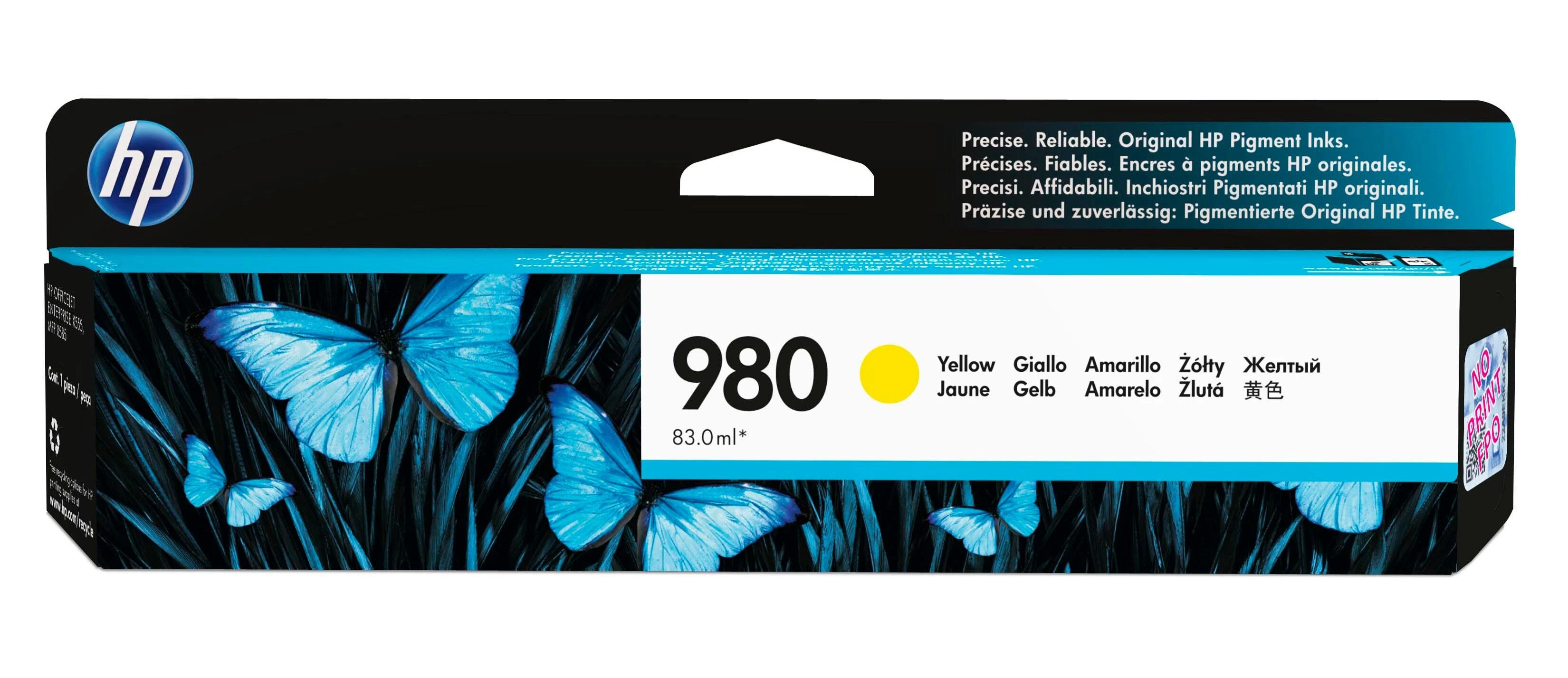 Originali Hewlett Packard (HP) HP 980 Geltona rašalo kasetė