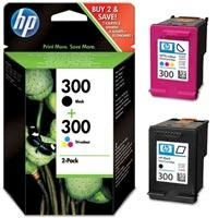 Hewlett Packard (HP) HP 300 Combo-pack Juodas/Tri-color Ink Cartridges, 200/200 pages, DeskJet D2560, F4280