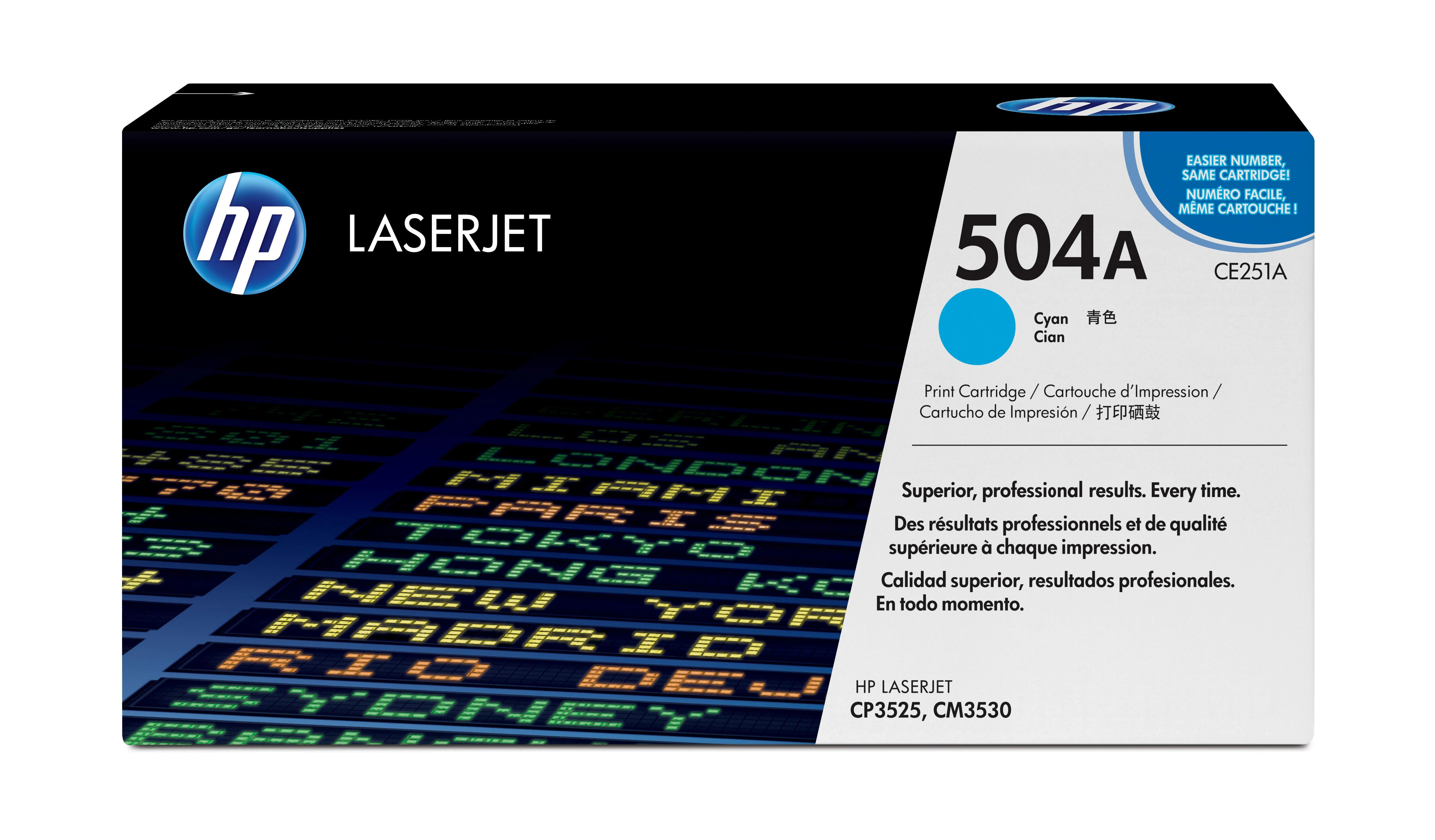 Hewlett Packard (HP) „HP Color LaserJet CP3525/CM3530“ žalsvai mėlynos spalvos spausdinimo kasetė (7 000 puslapių)