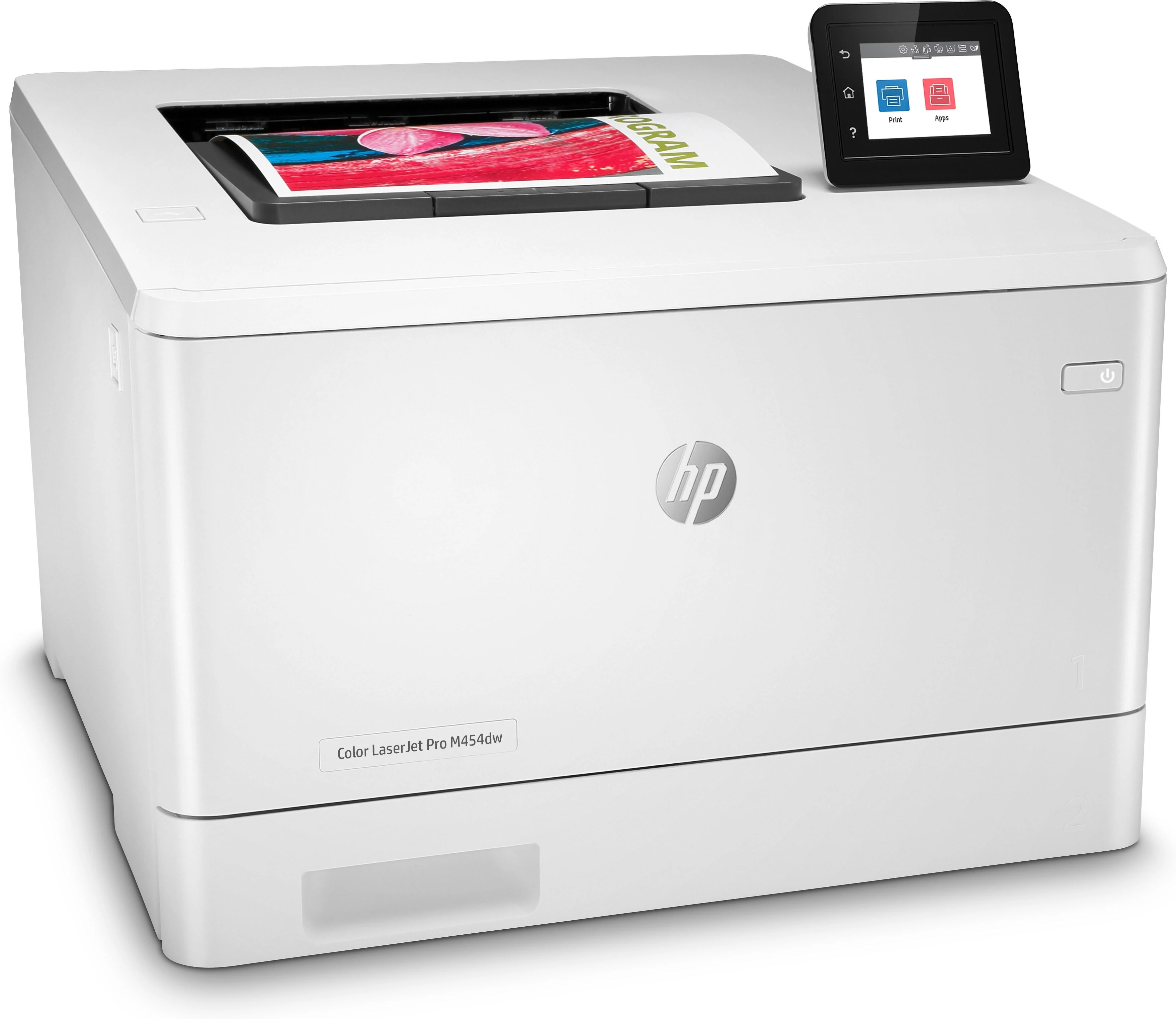 Hewlett Packard (HP) HP Color LaserJet Pro M454dw Spausdintuvas - A4 Color lazerinis, Spausdinimas, Automatinis dokumentų tiektuvas, Auto-Duplex, LAN, WiFi, 27 psl., 750-4000 puslapių per mėn.