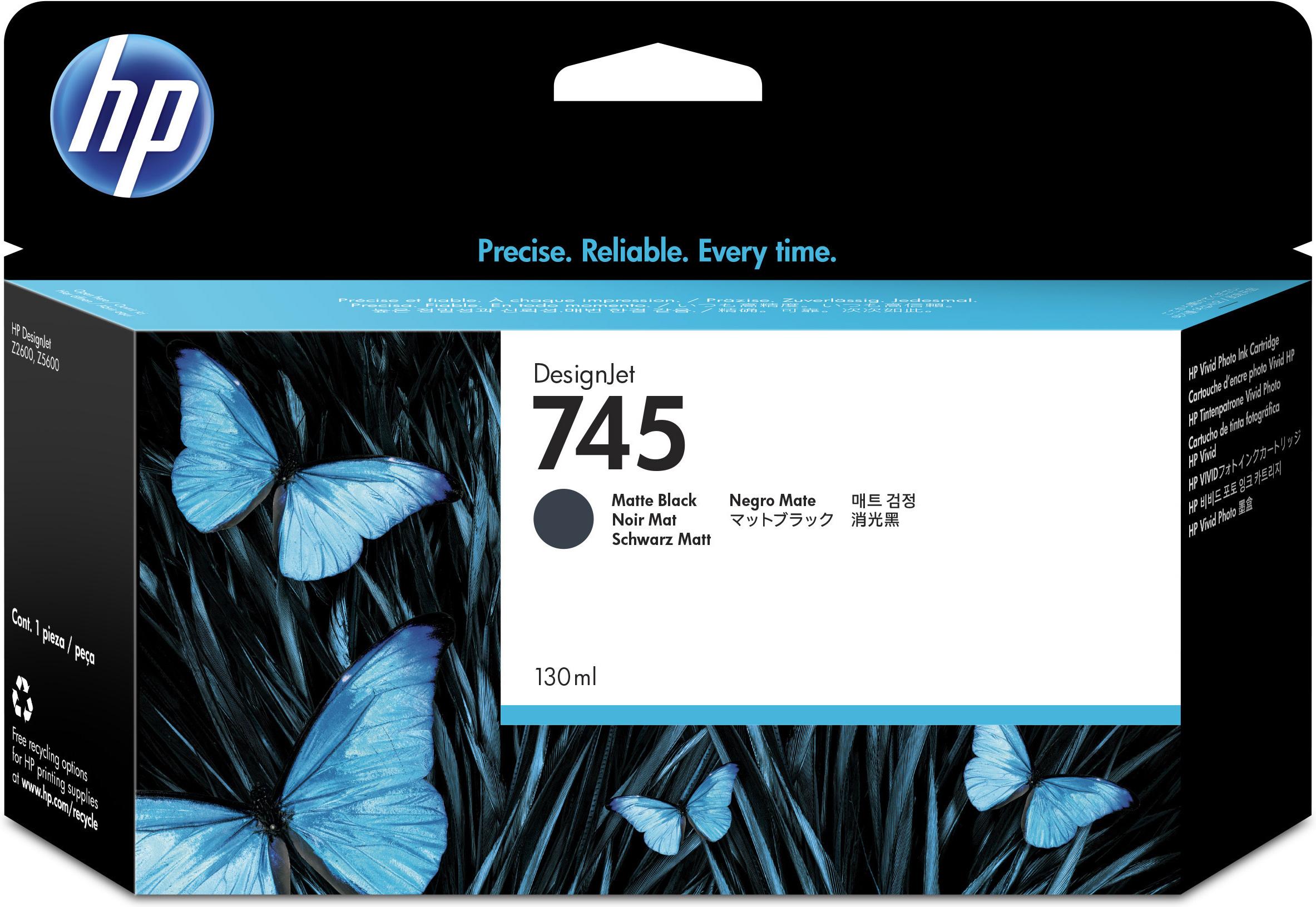 Hewlett Packard (HP) HP 745 130 ml „DesignJet“ matinio juodo rašalo kasetė