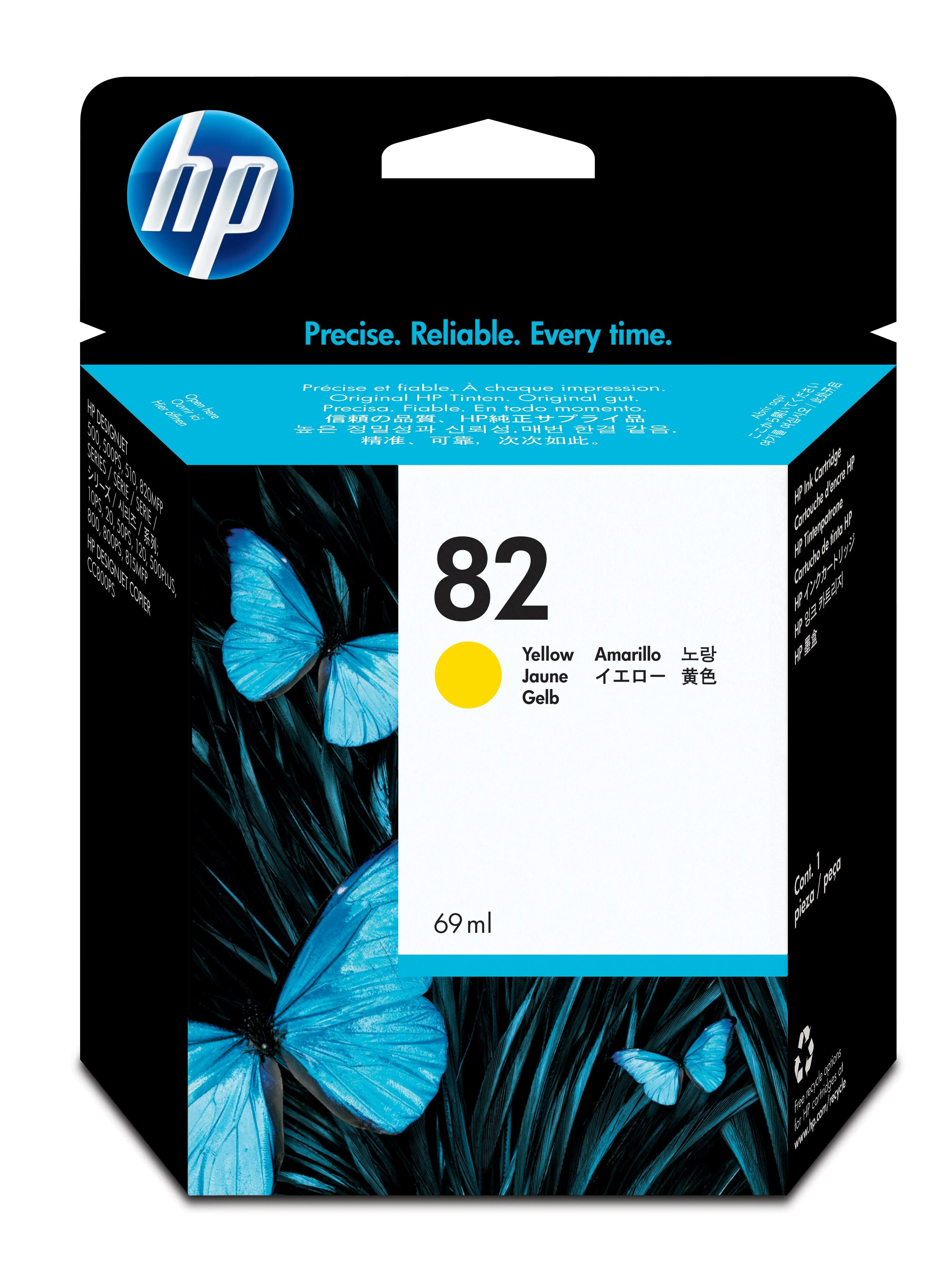 Hewlett Packard (HP) HP no.82 Ink Cart. Geltona (69ml)