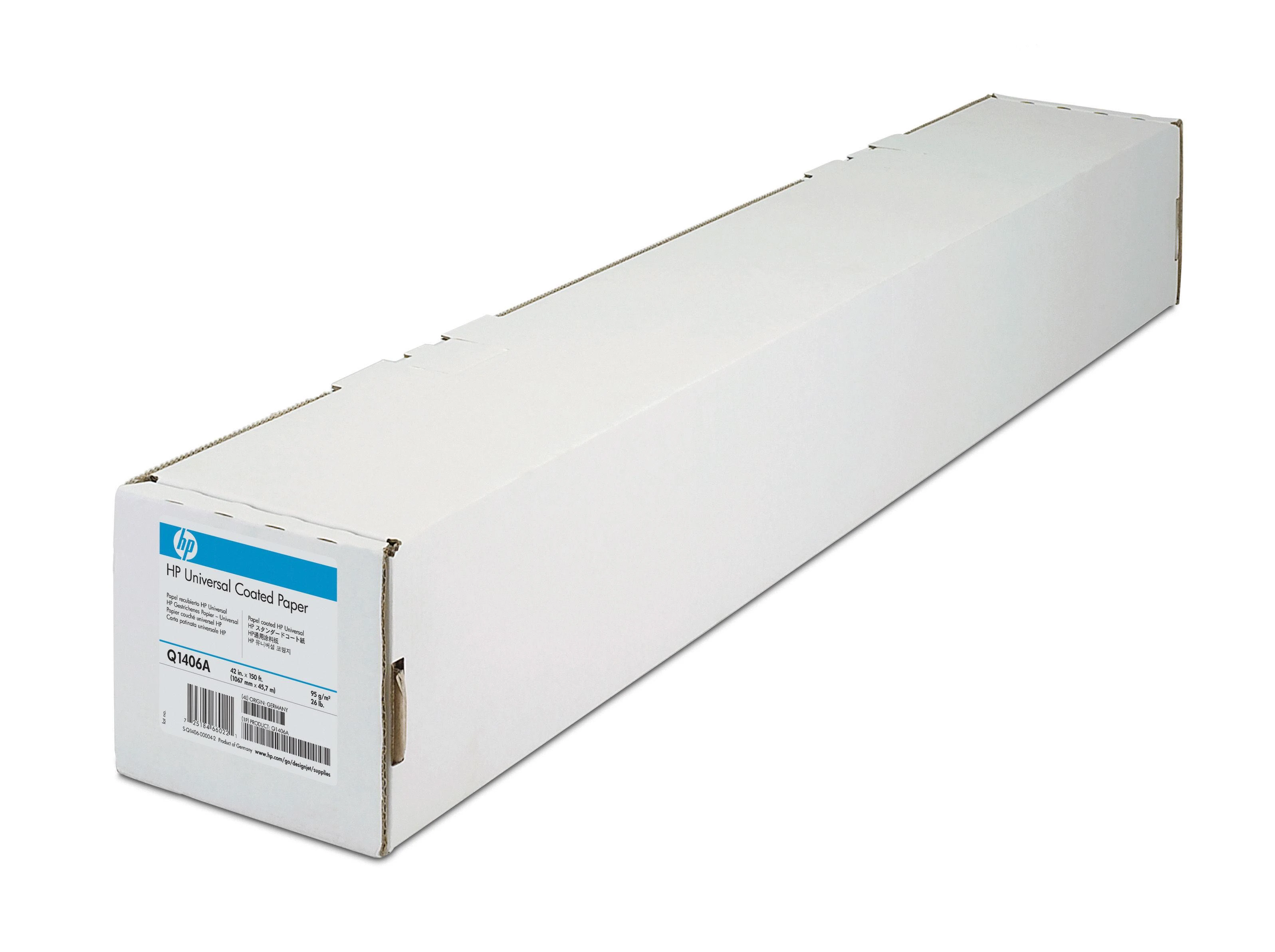 Hewlett Packard (HP) HP Papel recubierto Universal - 1067 mm x 45,7 m (42 pulg. x 150 pies) didelio formato popierius