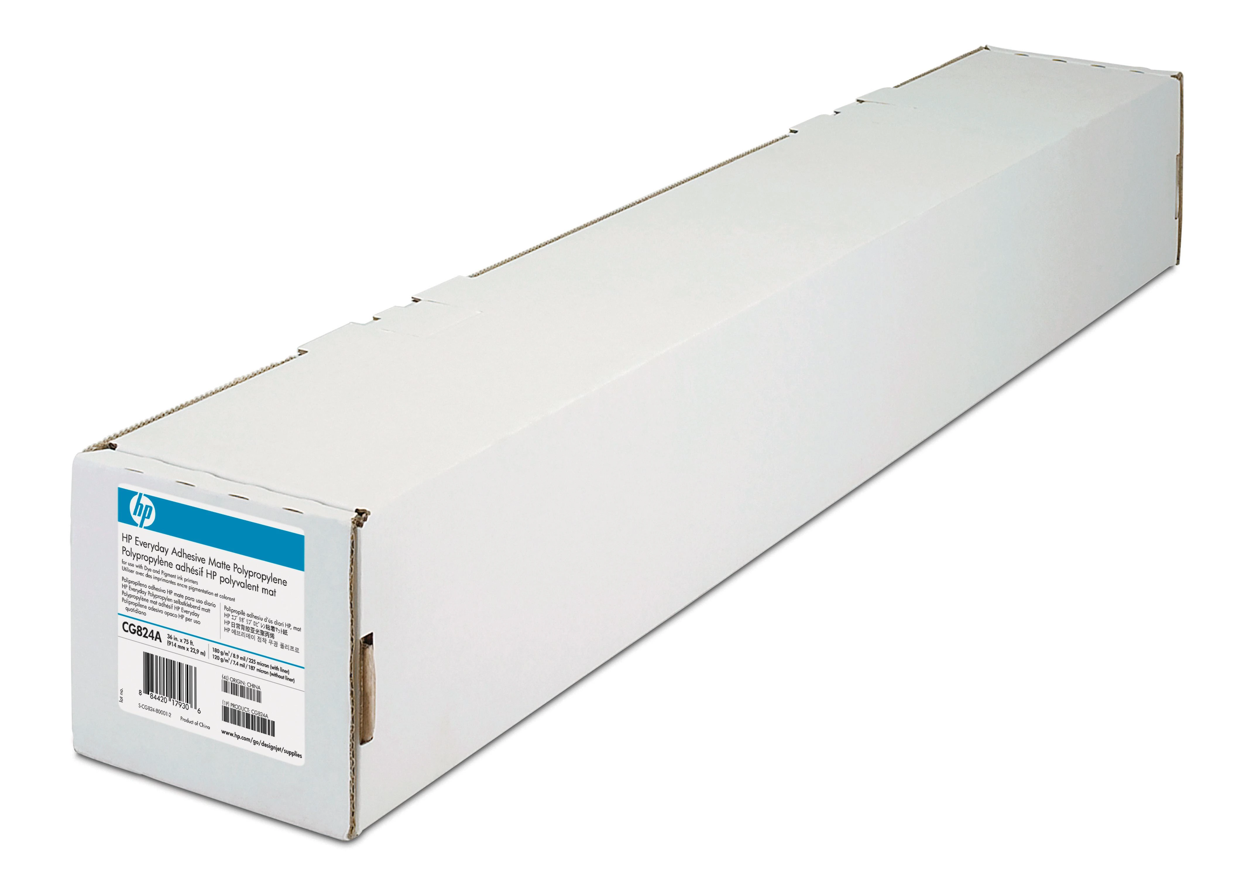 Hewlett Packard (HP) HP kasdienis lipnus matinis polipropilenas 610 mm 22,9 m 180 g 2 pakelių (C0F18A)
