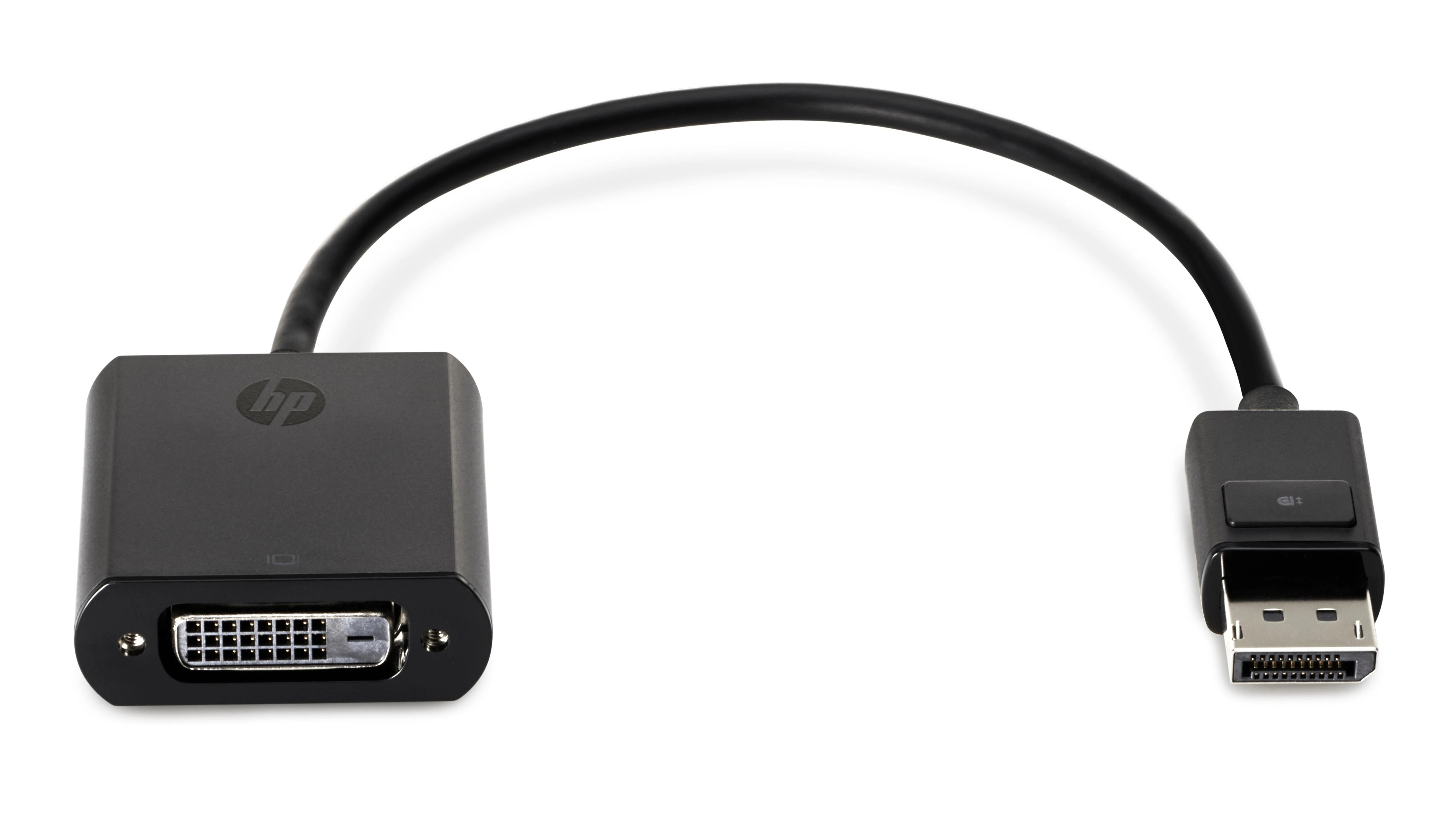 Juodas HP DisplayPort į DVI adapteris su laidu