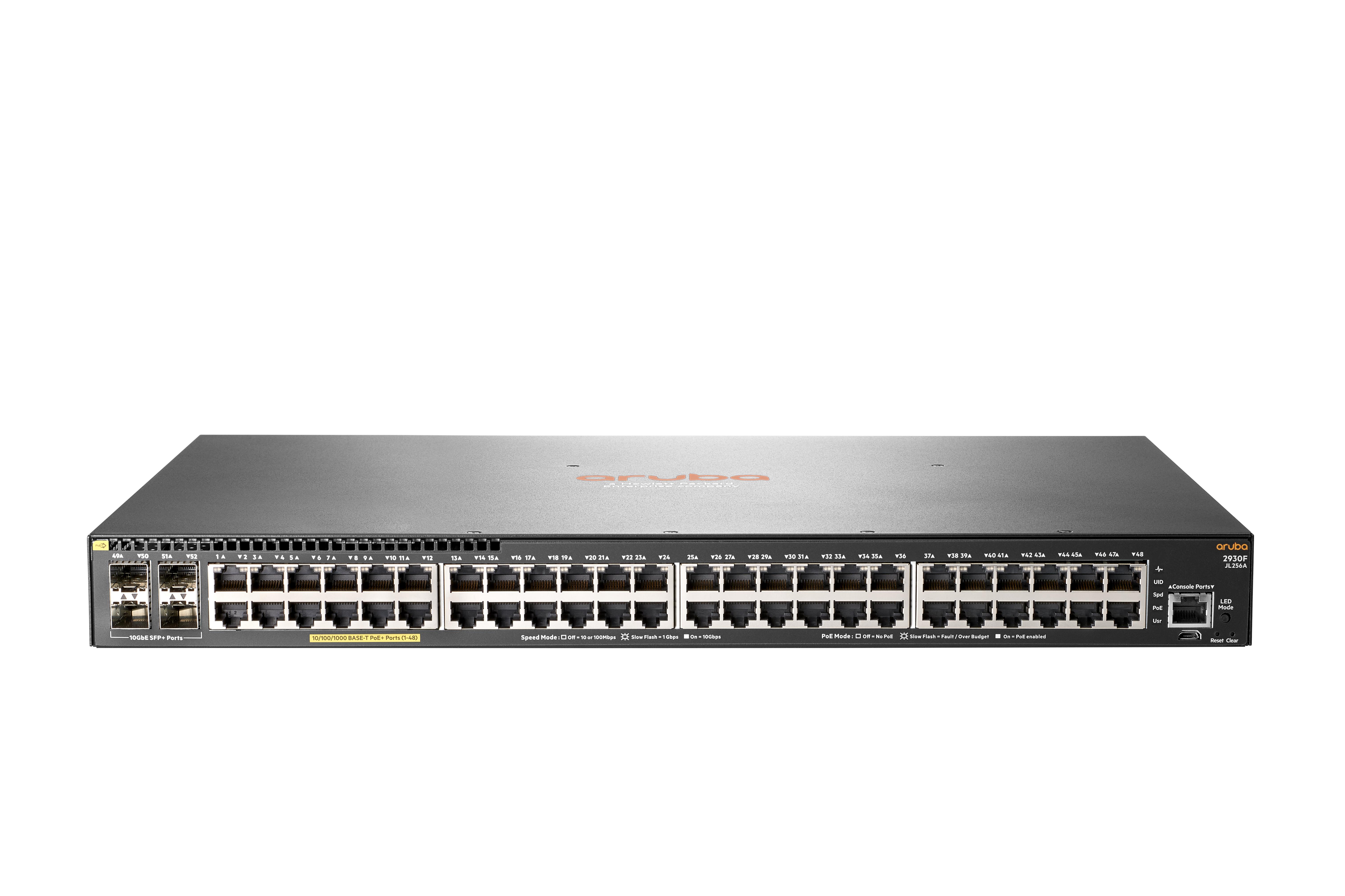 Šakotuvas Hewlett Packard (HP) HPE Aruba 2930F 48G PoE+ 4SFP+ jungiklis Aruba 2930F 48G PoE+ 4SFP+ jungiklis EU en
