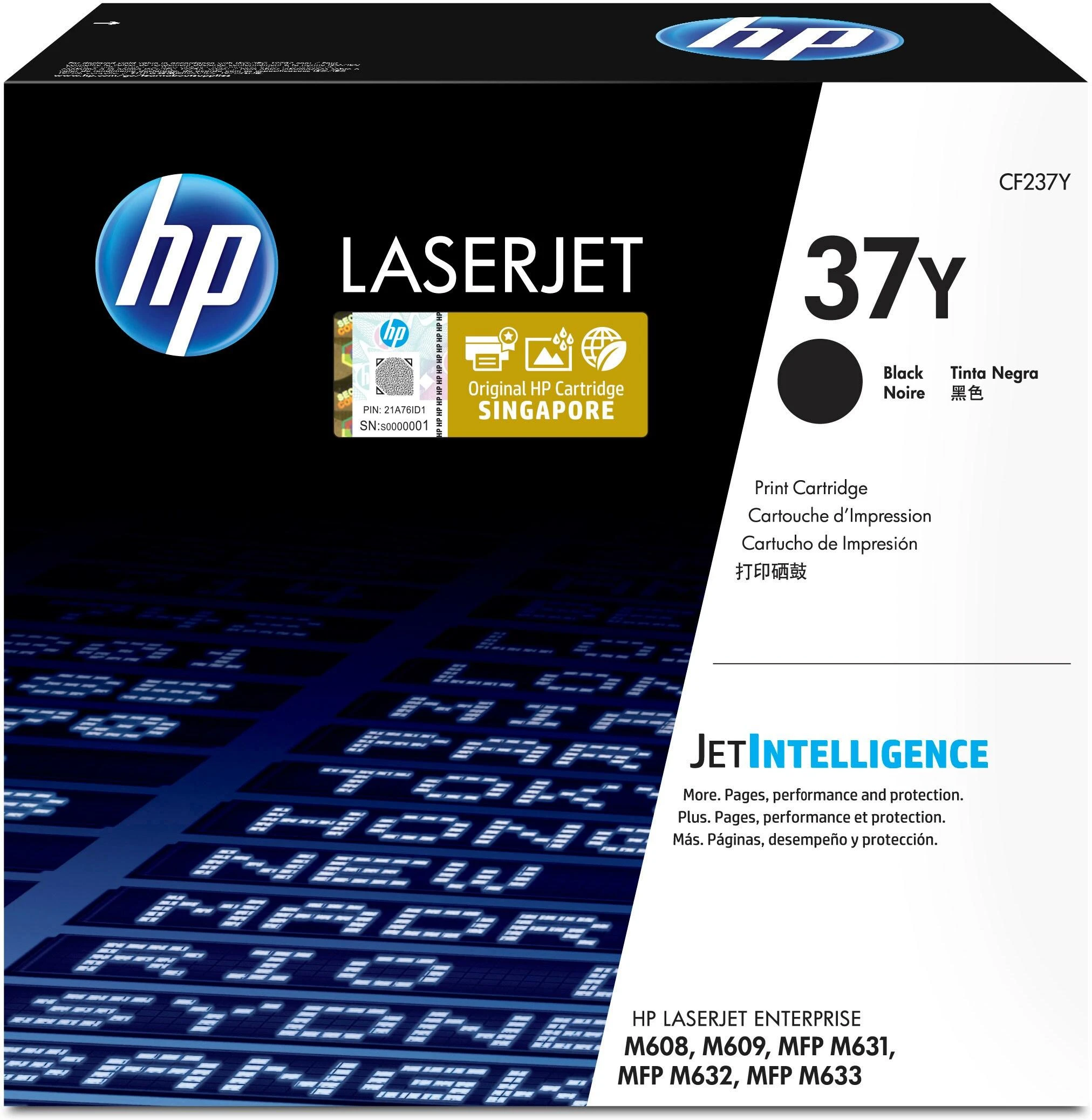„Hewlett Packard“ (HP) „HP 37Y Extra High Yield Juodas lazerinis Toneris“ kasetė, 41000 puslapių, skirta HP Laserjet Enterprise Flow M631, 632, M608, M609,631