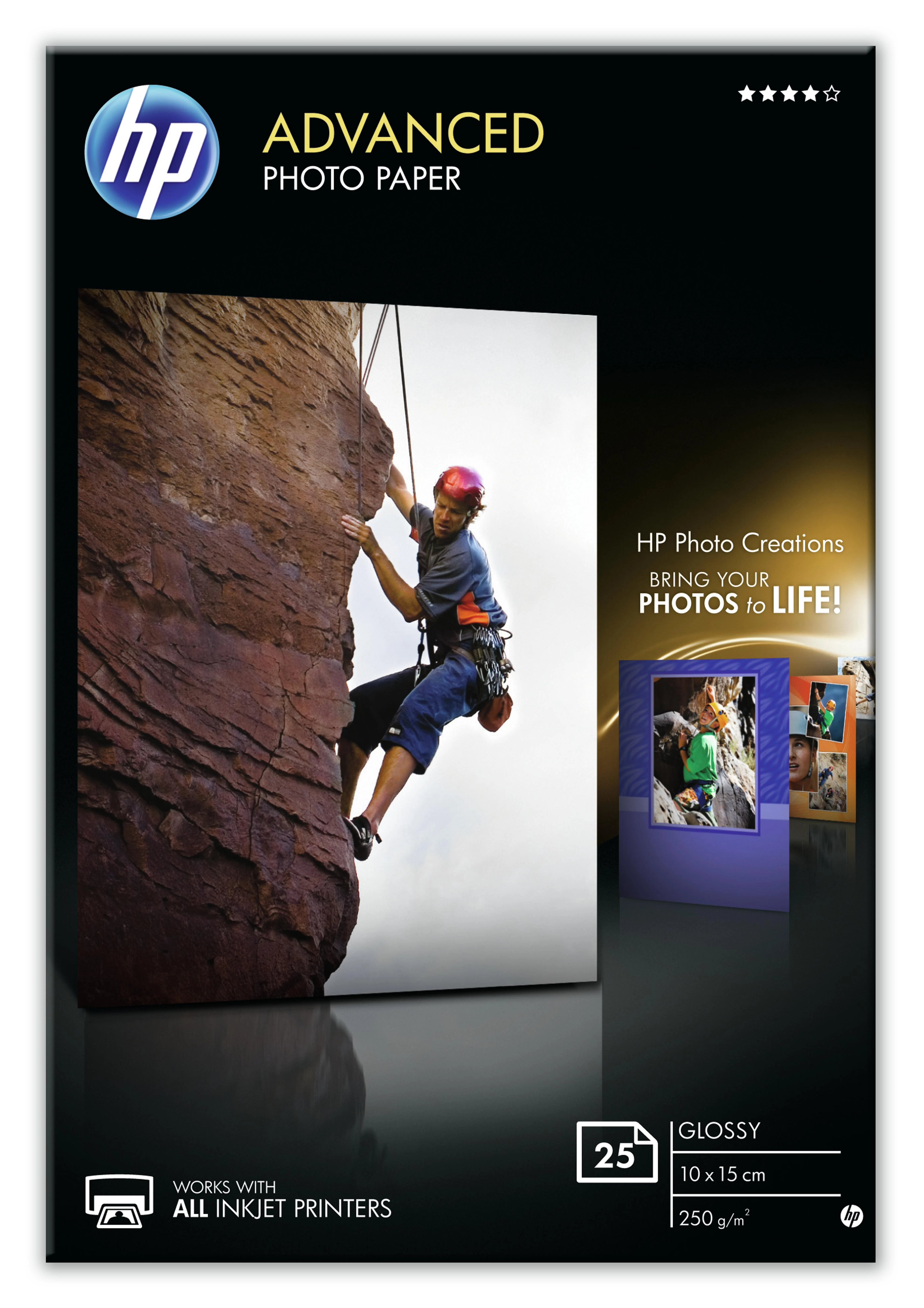Hewlett Packard (HP) HP Advanced Photo Paper blizgus 25 lapų 10x15 cm be paraščių