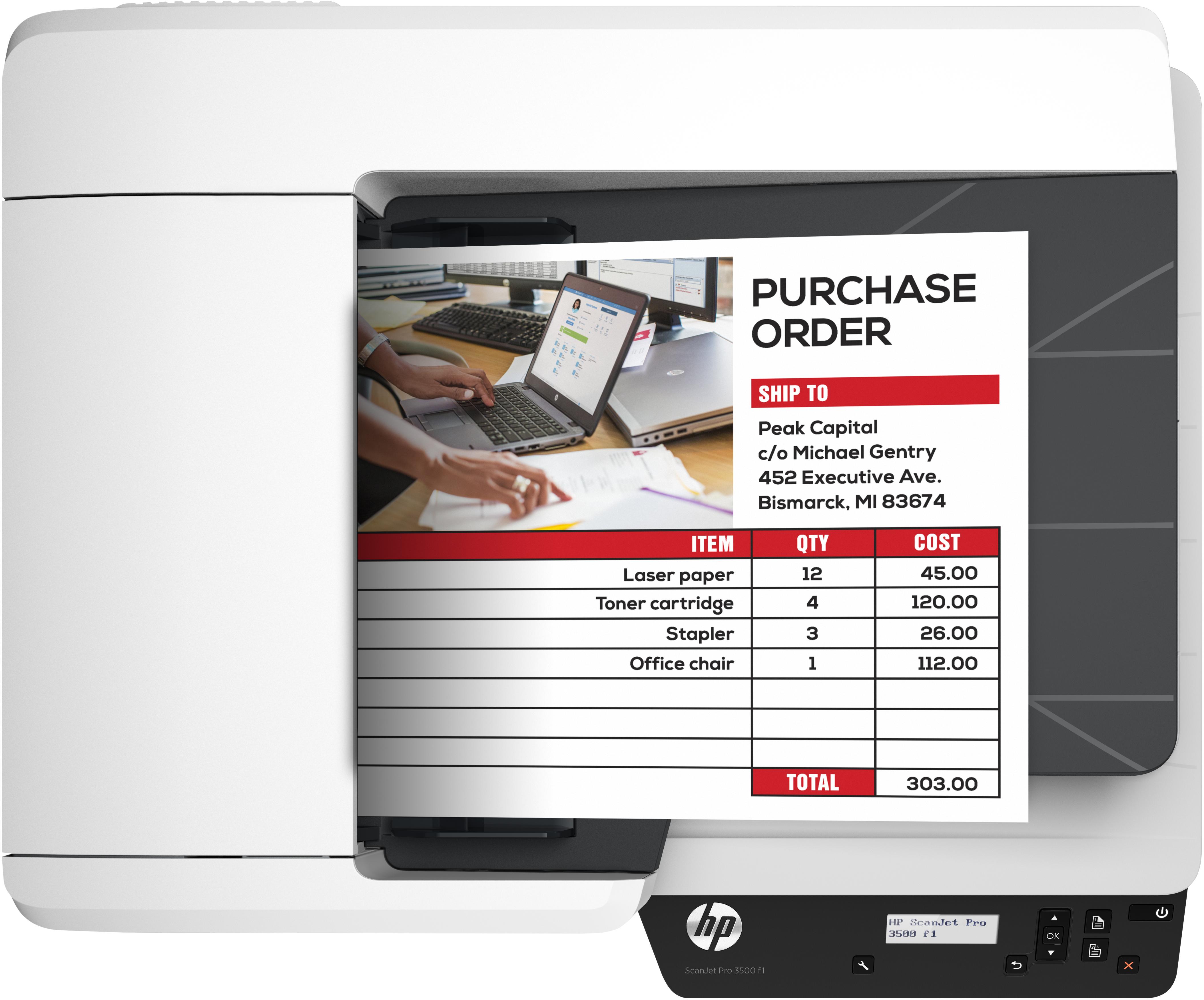 Skeneris Hewlett Packard (HP) HP ScanJet Pro 3500 f1 plokščias skaitytuvas