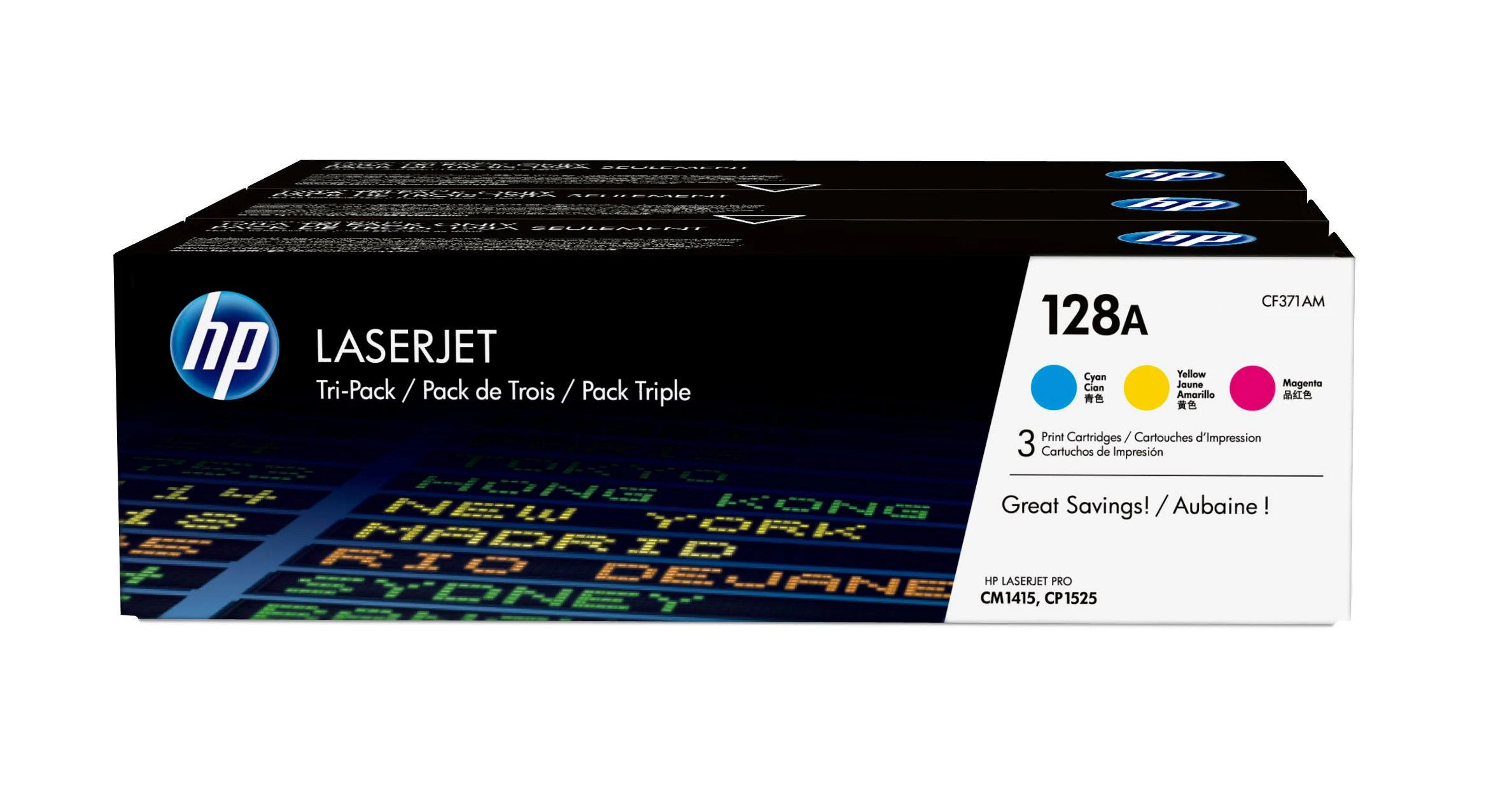 Hewlett Packard (HP) HP 128A, skirtas Color LaserJet CM1415 / CP1525 serijai C,Y,M (kiekvienas 1 300 puslapių)