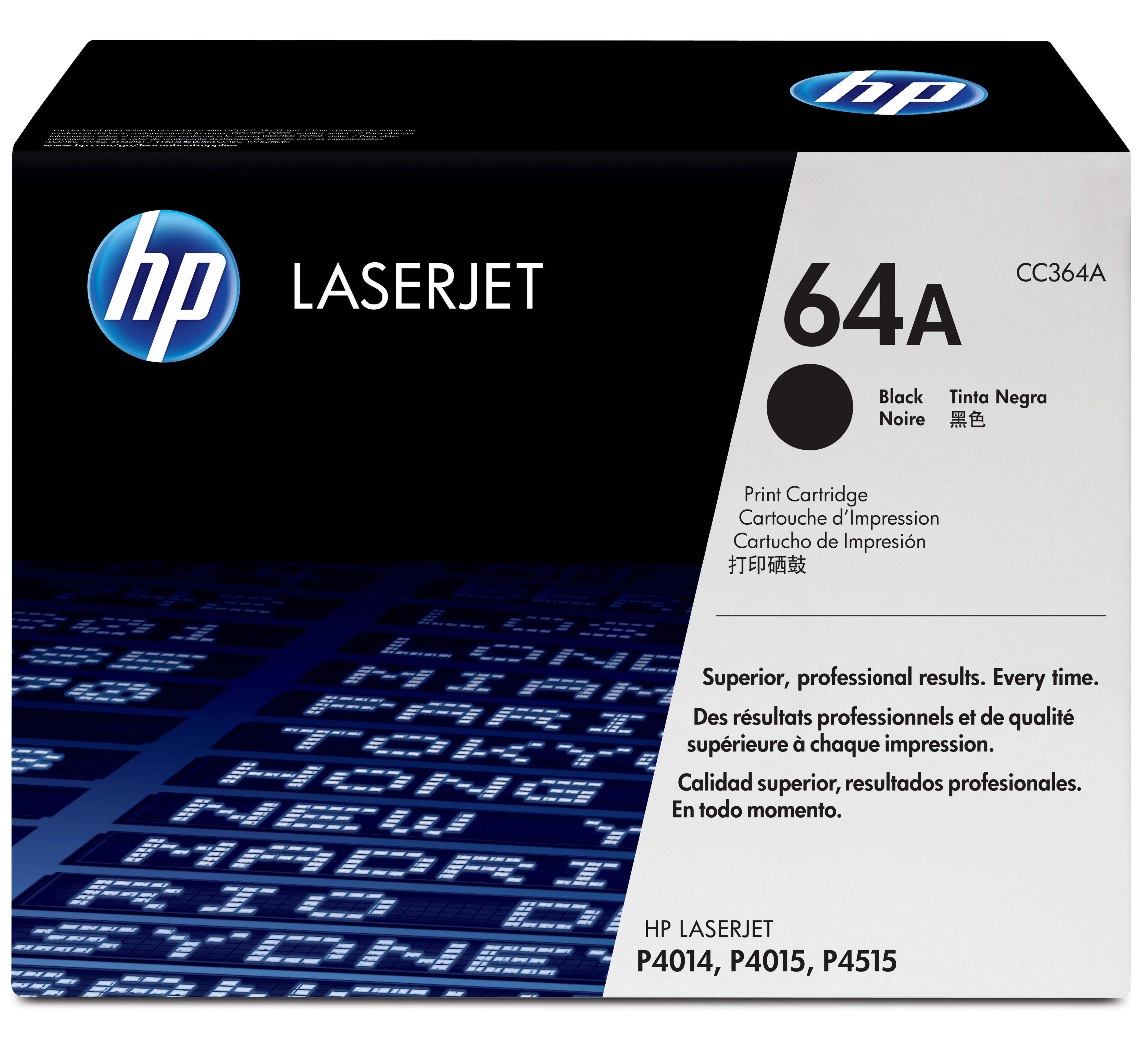 Hewlett Packard (HP) „HP LaserJet CC364A Juodas“ spausdinimo kasetė, skirta P4000/P4500 serijai (10 000 puslapių)