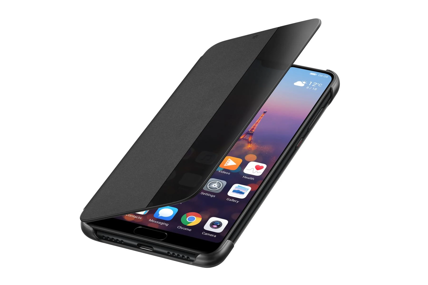 Dėklas Peržiūrėti Huawei P20 (Juodas) viršelį