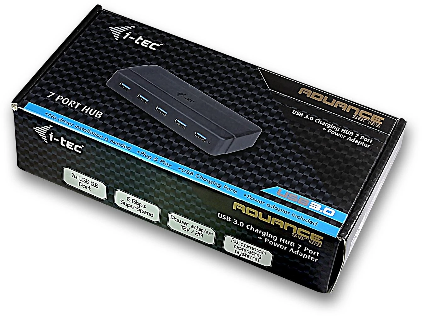I-tec U3HUB742 sąsajos šakotuvas USB 3.2 Gen 1 (3.1 Gen 1) Type-B 5000 Mbit/ai Juoda