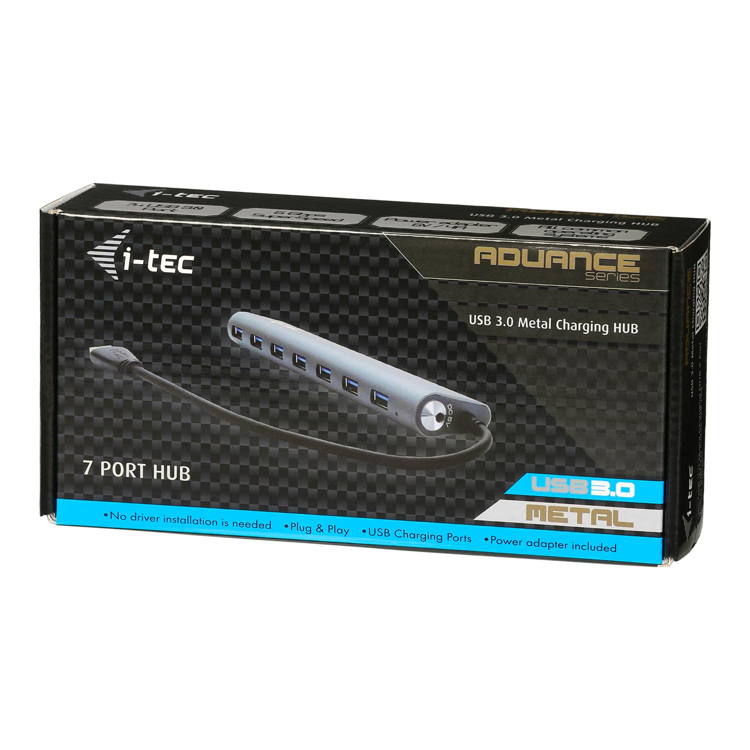 I-tec USB 3.0 metalinis HUB įkrovimas – 7 maitinimo / įkrovimo prievadai