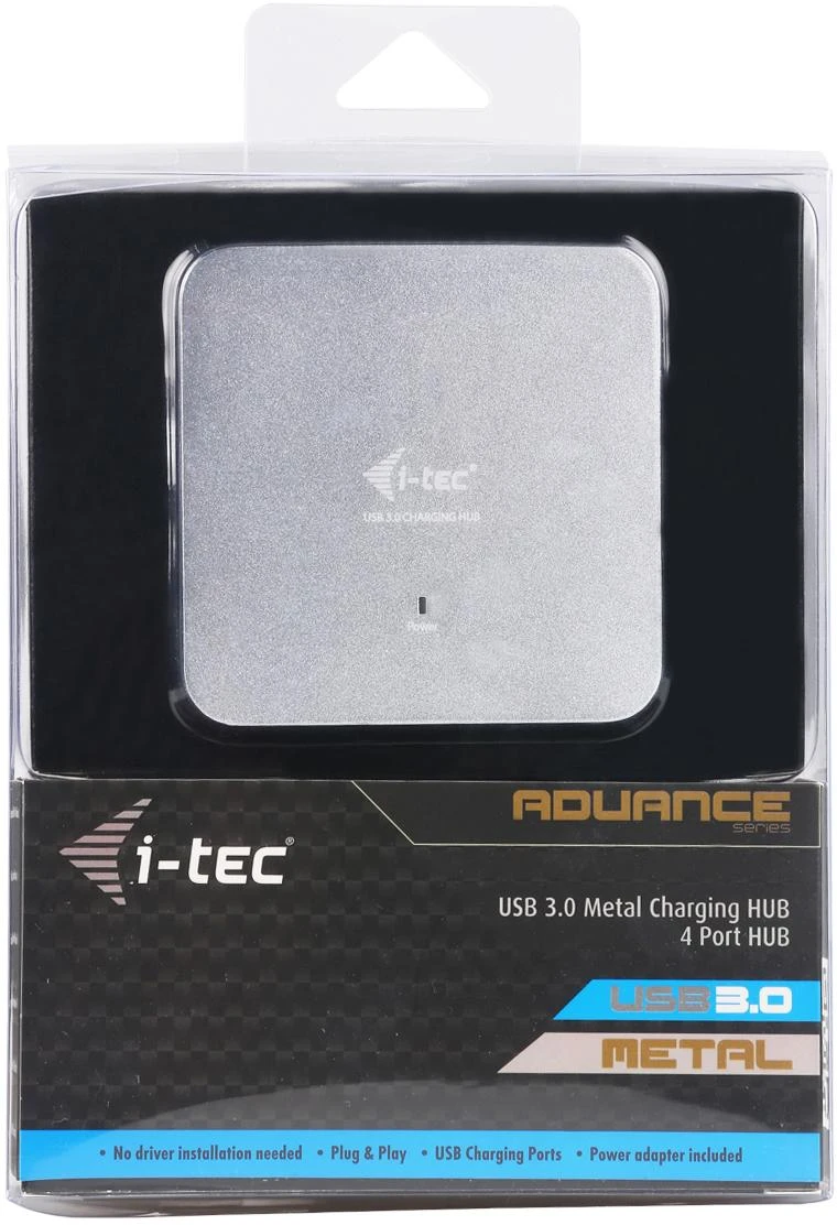 I-tec Metal U3HUBMETAL4 sąsajos šakotuvas USB 3.2 Gen 1 (3.1 Gen 1) Type-A 5000 Mbit/ai Sidabras