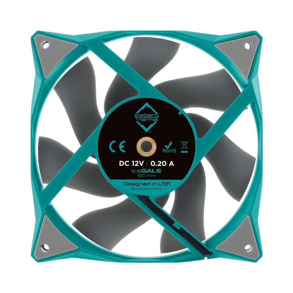 IceGALE 120 mm ventiliatorius - nugarėlė su techniniais parametrais