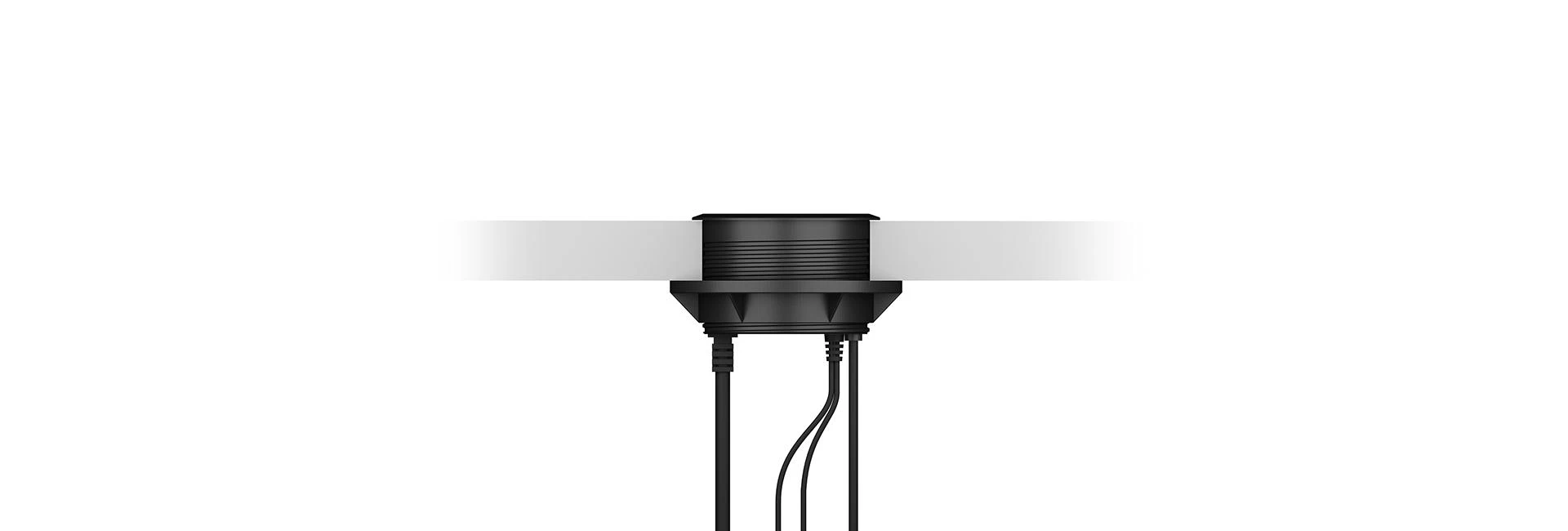 ICY BOX stalo stebulė 4x USB 3.0 Type-A su garso įvestimi/išvestimi ir Schuko Socket CEE 7/3 skersmens 80 mm Juodas
