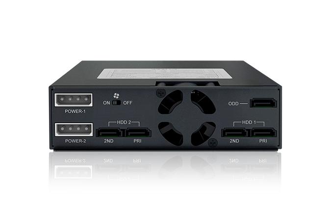Icy Dock 2x 2,5 colio SAS/SATA + 5,25 colio plonas optinio disko korpusas (MB994IKO-3SB)