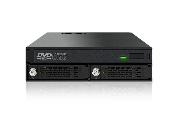 Icy Dock 2x 2,5 colio SAS/SATA + 5,25 colio plonas optinio disko korpusas (MB994IKO-3SB)