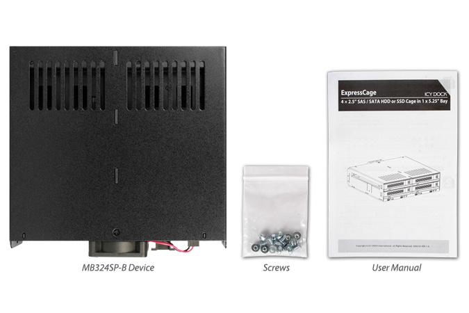 Carruzzo Icy Dock MB324SP-B diskų masyvas 0 TB Desktopas Juoda