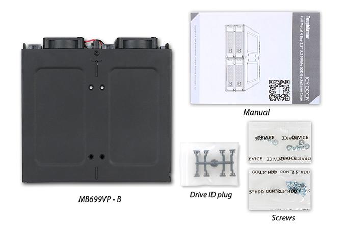 Icy Dock MB699VP-B, Backplane - juodas