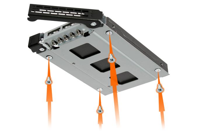 Carruzzo Icy Dock MB992TRAY-B diskų įrenginio skyriaus dangtelis Juoda, Sidabras