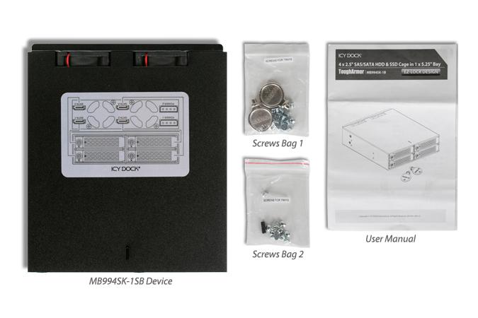 „ToughArmor Icy Dock“ 4x 2,5 colio SATA HDD/SSD korpusas (MB994SK-1B)