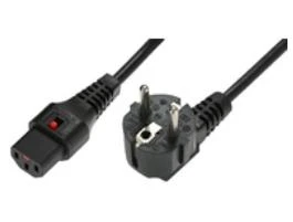 MicroConnect Assmann Electronic ASM IEC-EL182S maitinimo kabelis, R/A Schuko kištukas, HO5VV-F 3 X 1.00mm2 iki C13 IEC LOCK, 2m juodas