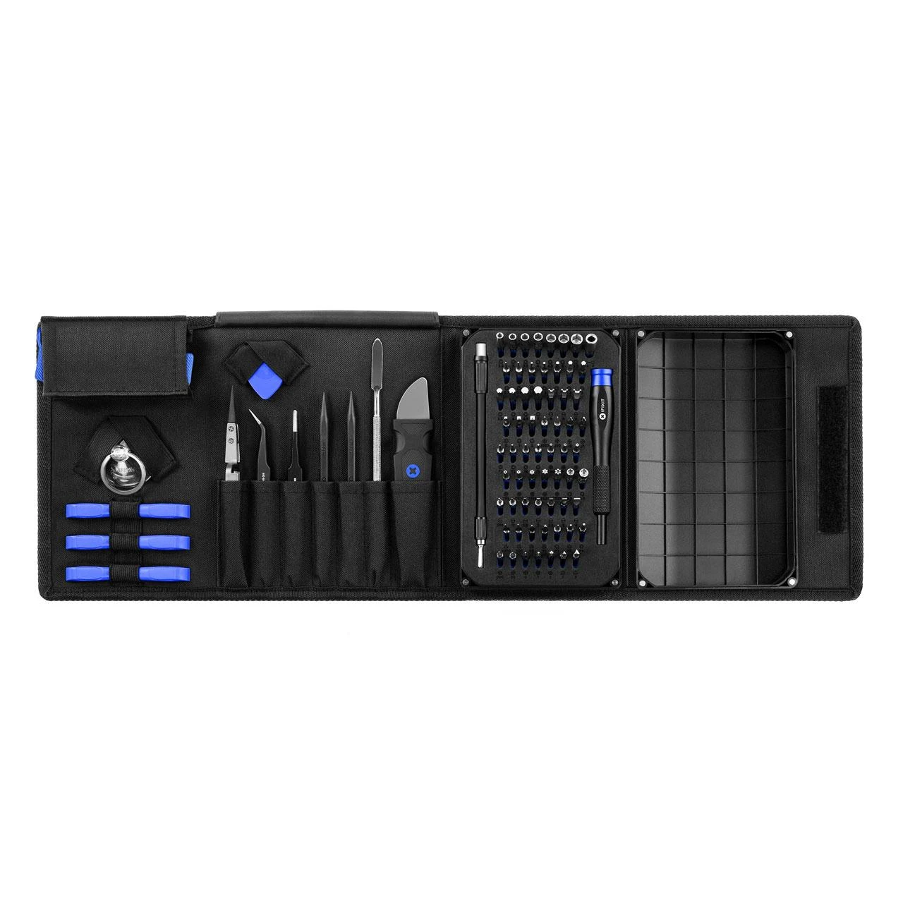 iFixit EU145307 - Įrankių rinkinys - Universalus - Atidarymo kirtiklis,Atsuktuvas,Spudger,Siurbtukas,Pincetas - Juodas,Mėlyna,Pilkas,Nerūdijantis plienas,Permatomas,Baltas - Plokščias,Apsauginis Torx,Veržliaraktis,Torx -3 pincetai