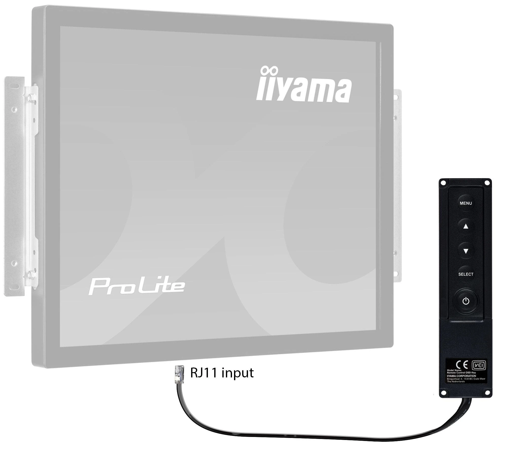 iiyama nuotolinio valdymo pultas, skirtas T(F)xx34 RC TOUCHV01 serijai
