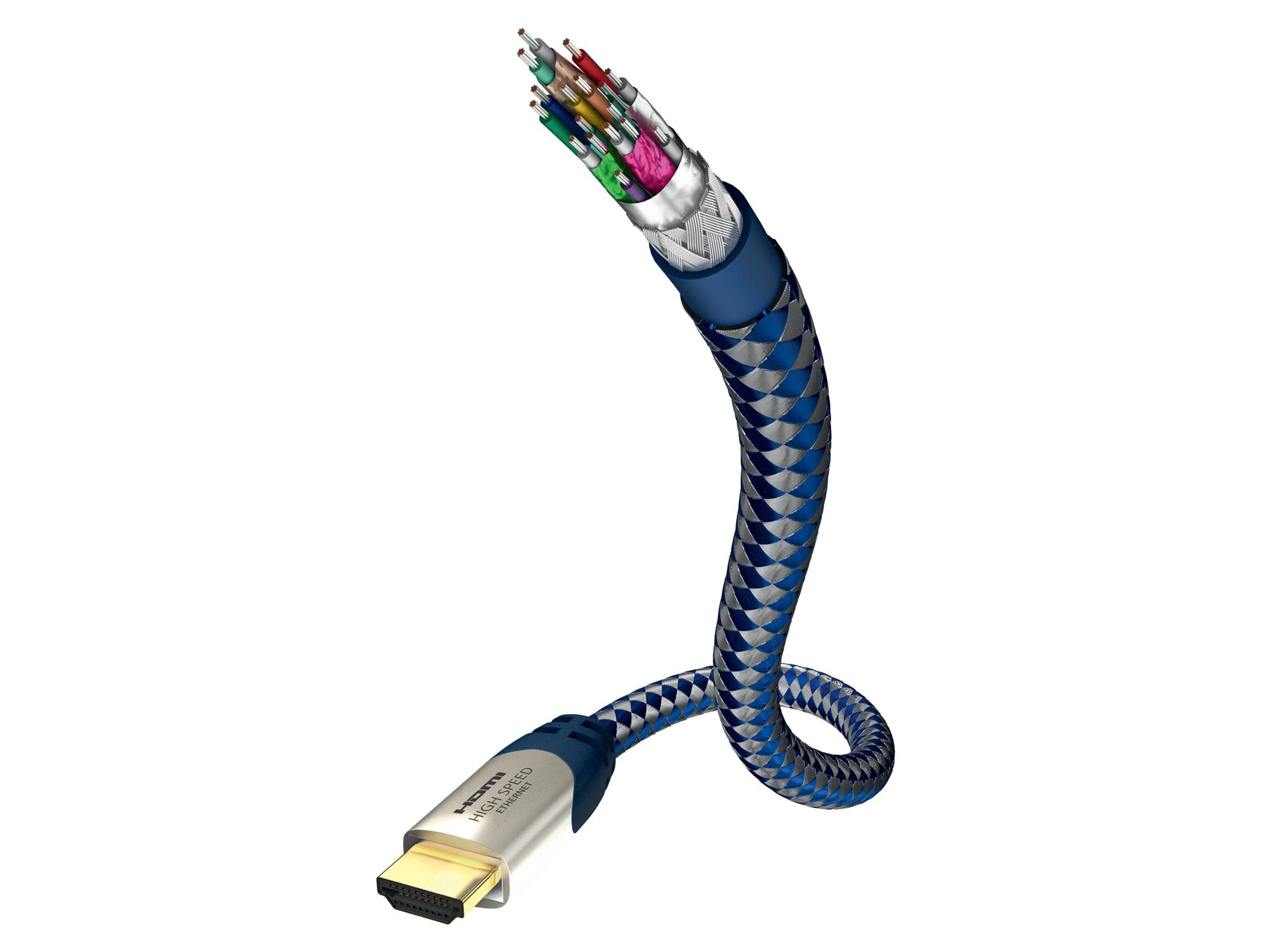 HDMI kabelis su matoma laidų struktūra