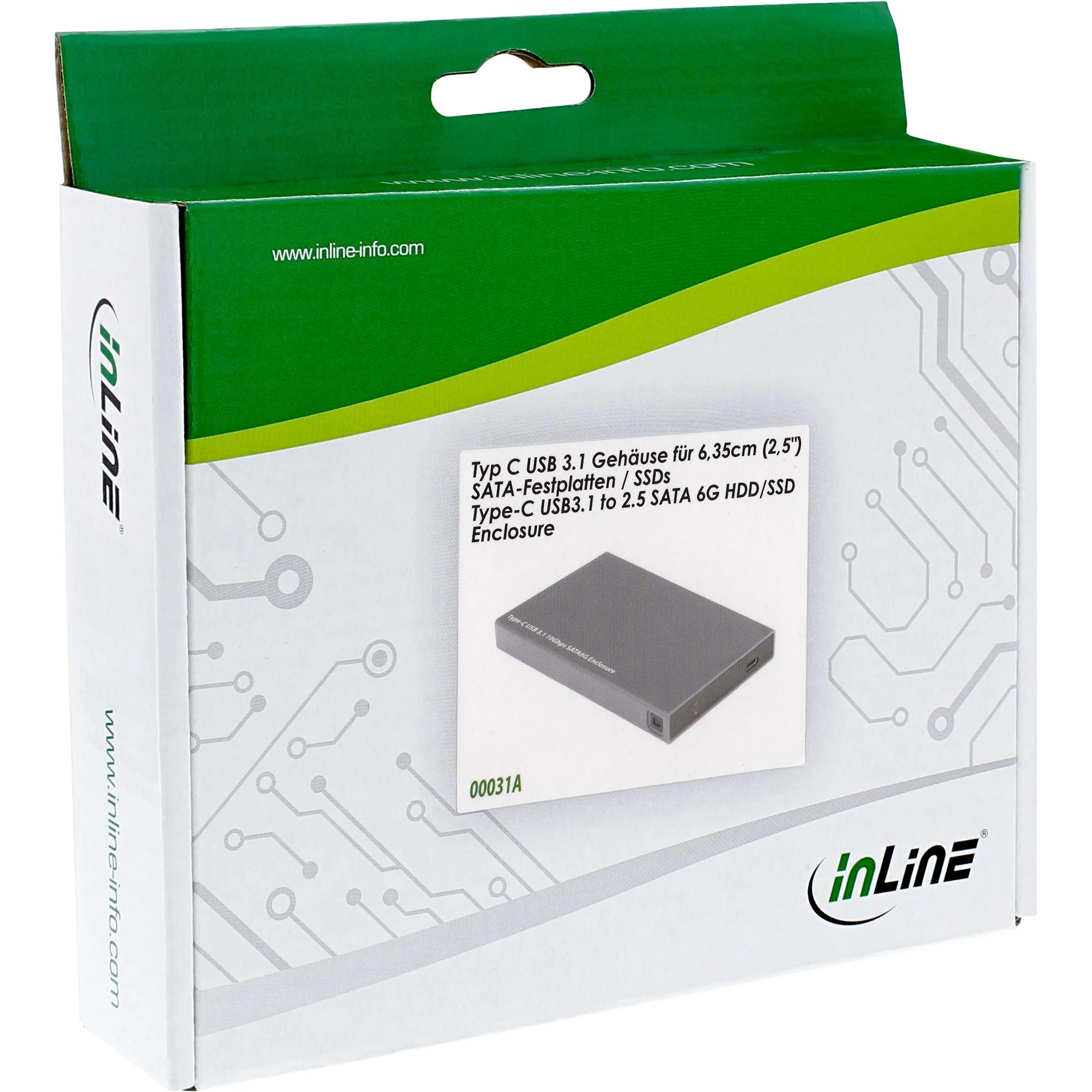 InLine 2.5 SATA į USB-C dėklo pakuotė