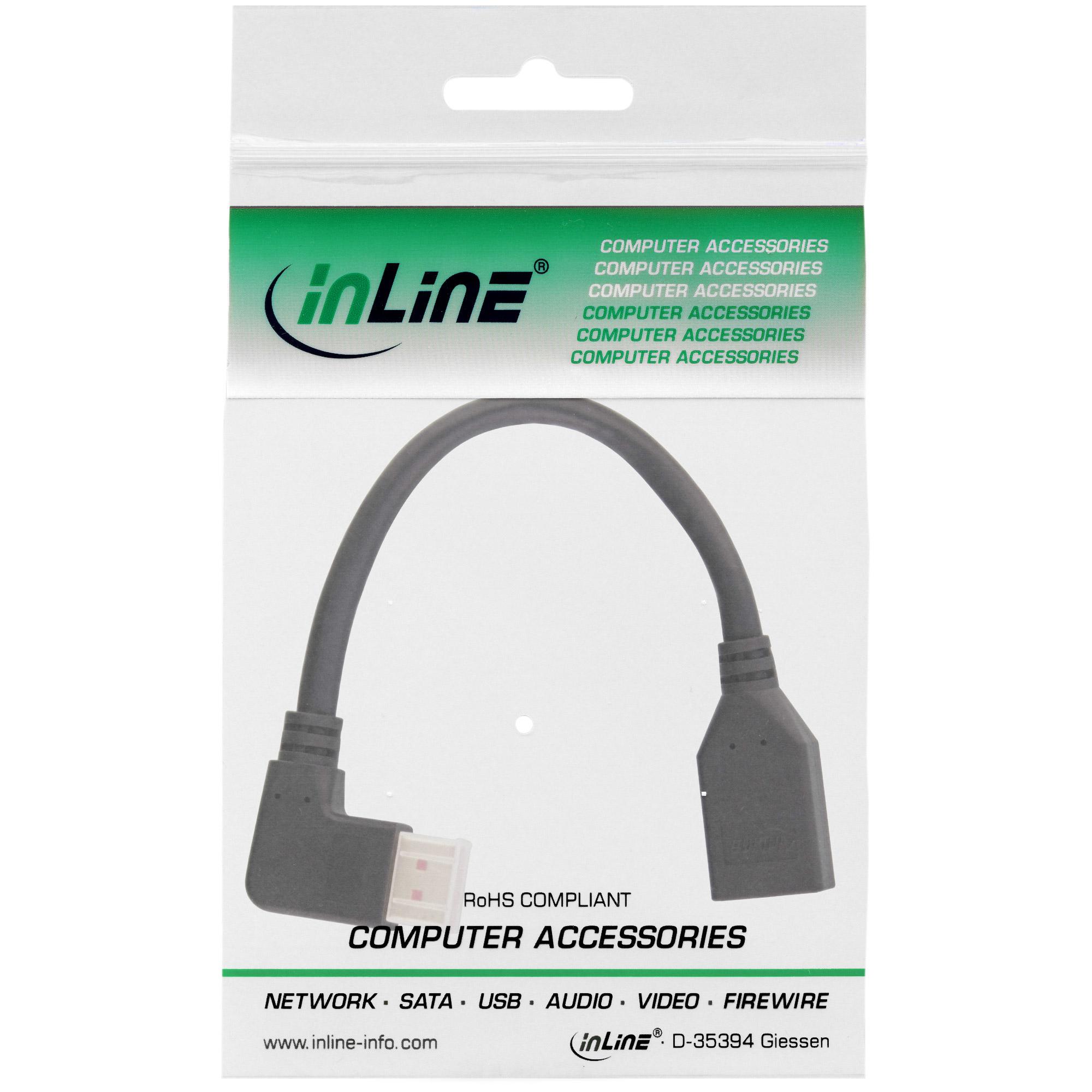 InLine DisplayPort adapterio laidas, 8K4K, kampuotas į kairę - 0,15 m