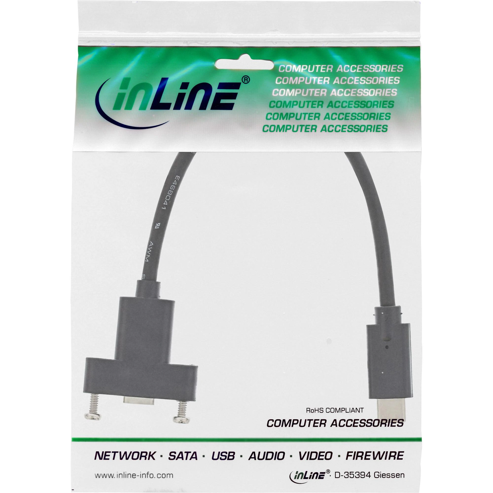 Kabelis USB InLine USB-C - HDMI 0.2 m Juodas (33441G)