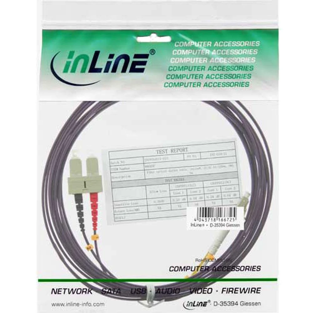 InLine Fiber Optic Patchcord LC/SC, 50/125 µm, OM4 0,5 m (88644P)
