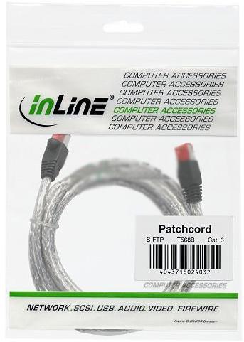 InLine Kabelis Patch Cat.6 S/FTP PiMF 0.5 m Permatomas (76450T)