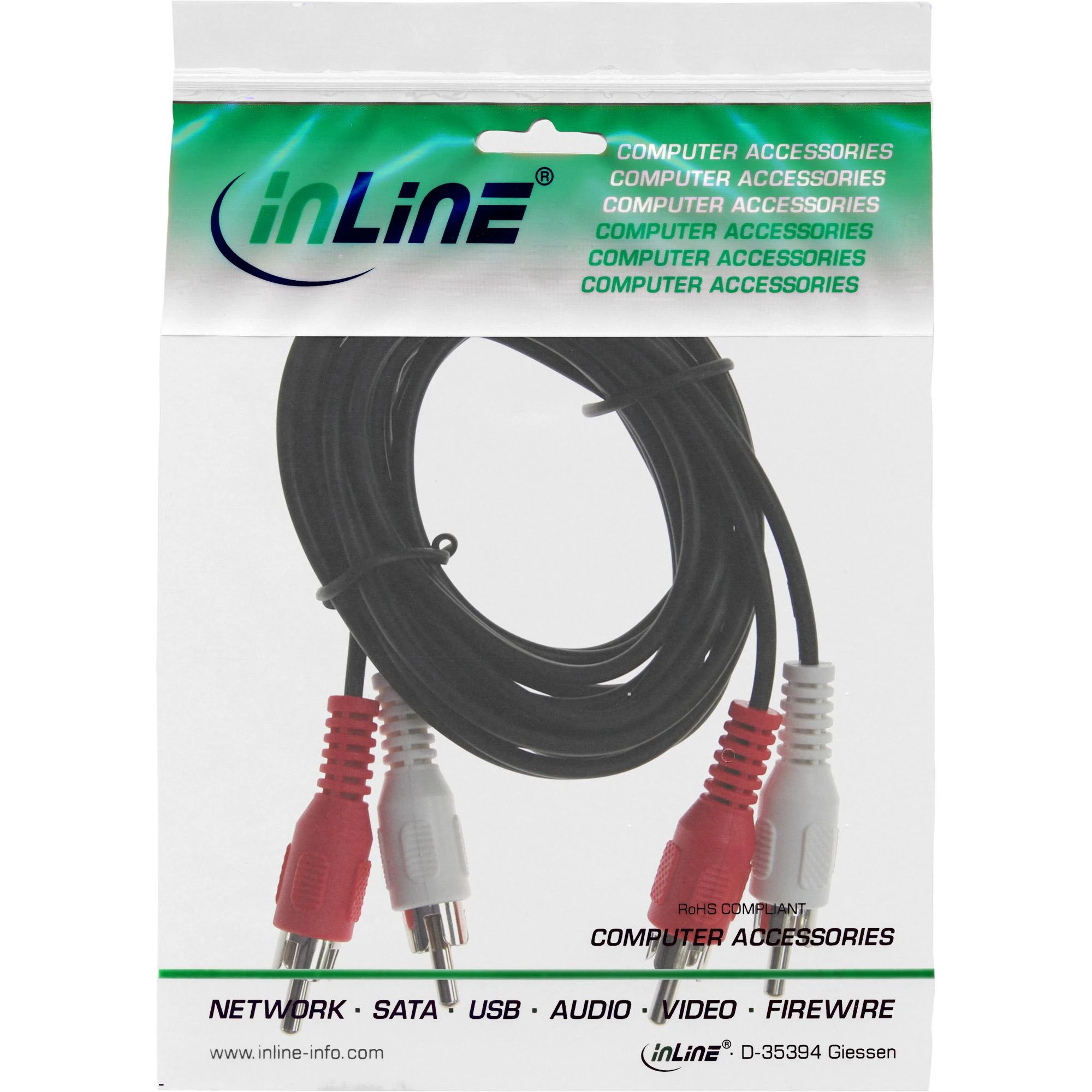 10m RCA 2x-2x kabelis pakuotėje