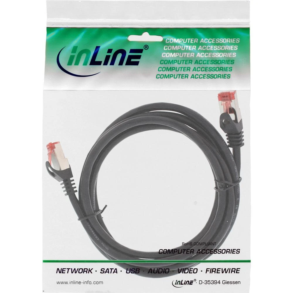 InLine Patchord Crosover S/FTP, Cat.6, juoda, 10m (73600X)
